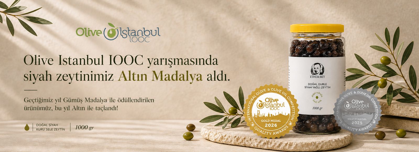 Ödüllü Duble Siyah Yağlı Zeytin