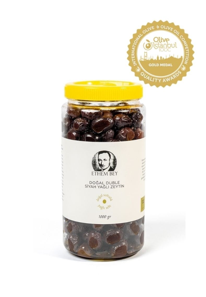DOĞAL DUBLE SİYAH YAĞLI  ZEYTİN 1000 GR