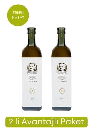 2 Lİ PAKET ETHEM BEY ERKEN HASAT NATÜREL SIZMA ZEYTİNYAĞI 1000 ML