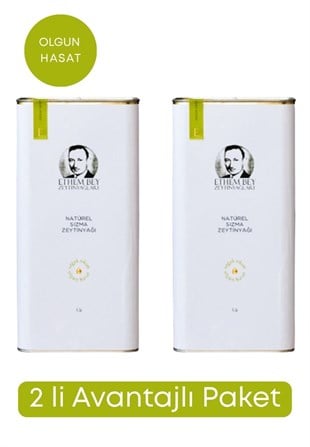2 Lİ PAKET OLGUN HASAT NATÜREL SIZMA ZEYTİNYAĞI  5 L TENEKE 