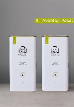 2024-2025 ETHEM BEY OLGUN HASAT  YEMEKLİK NATÜREL SIZMA ZEYTİNYAĞI 5 LT TENEKE 2 Lİ PAKET