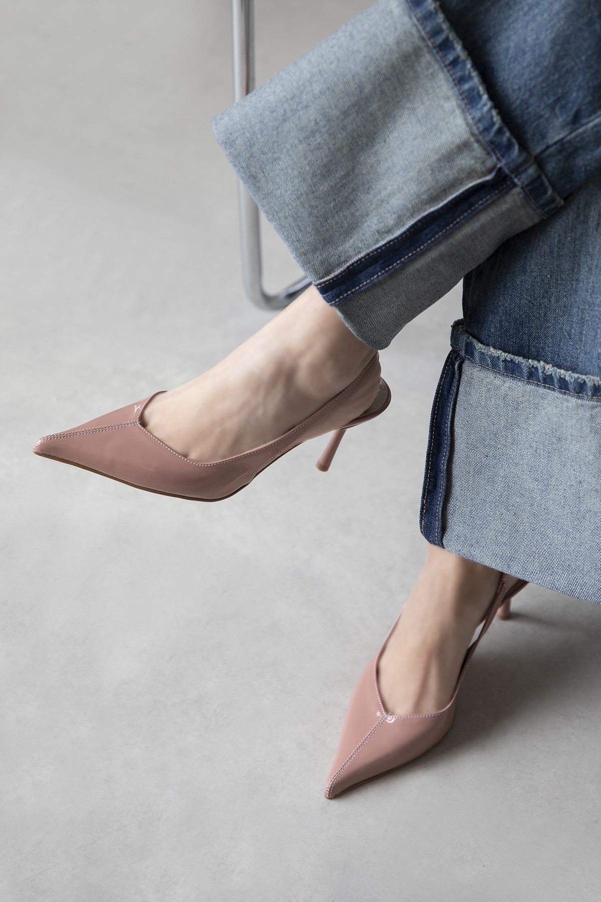 Comfy Kadın Topuklu Rugan Ayakkabı Roze