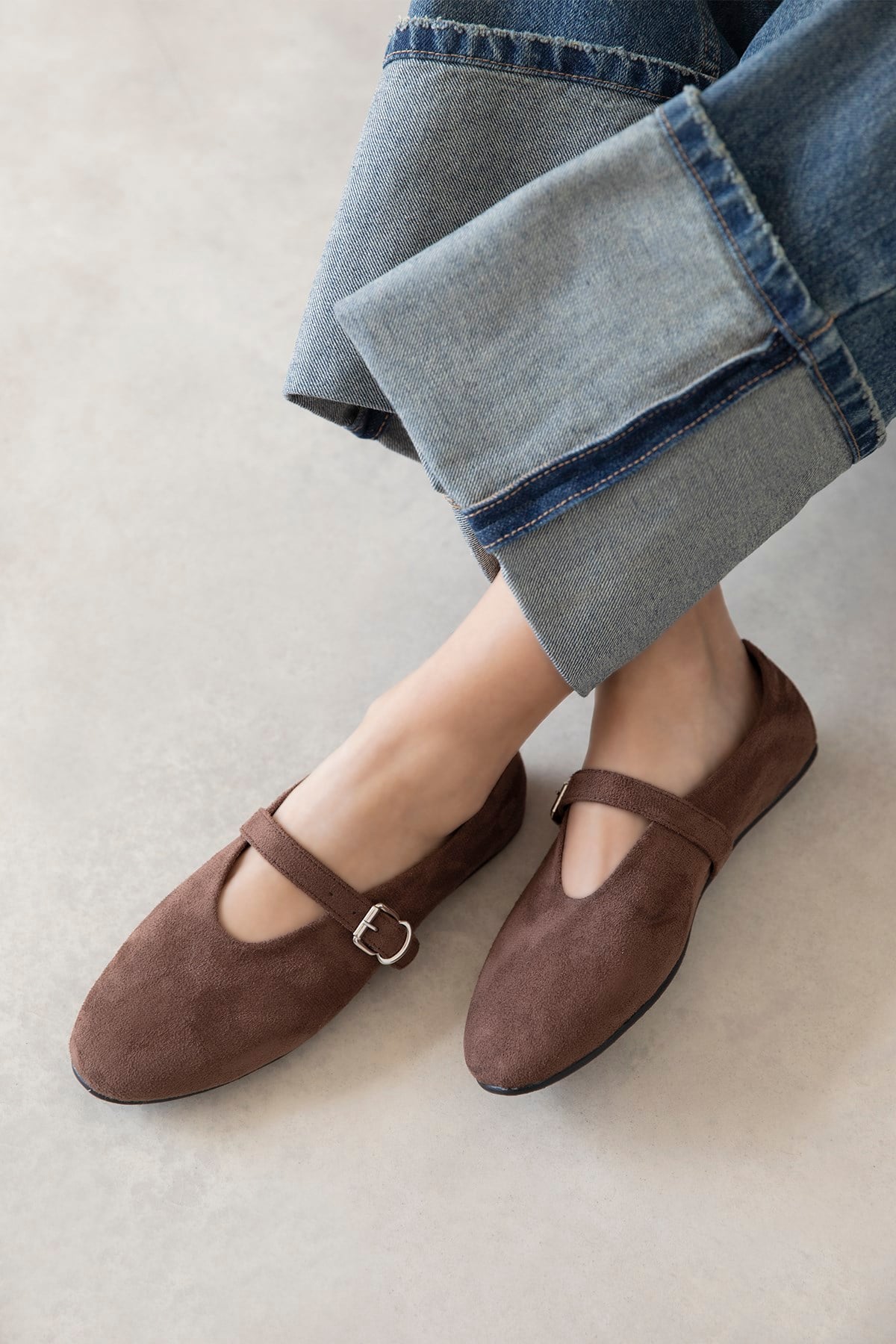 Jun Kadın  Süet Babet Kahve