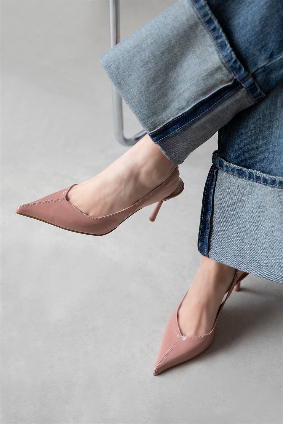 Comfy Kadın Topuklu Rugan Ayakkabı Roze