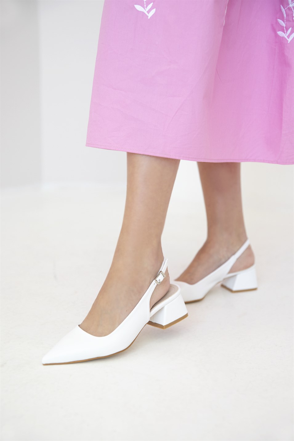 Hanna  Kadın Topuklu Deri  Ayakkabı Beyaz