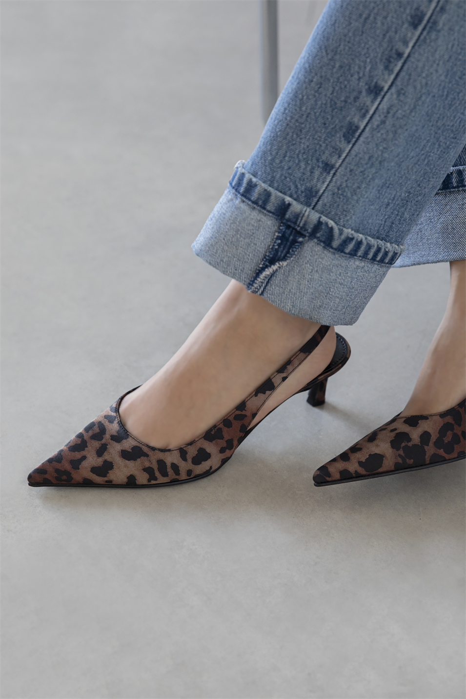 Molly  Kadın Topuklu Saten  Ayakkabı Leopar
