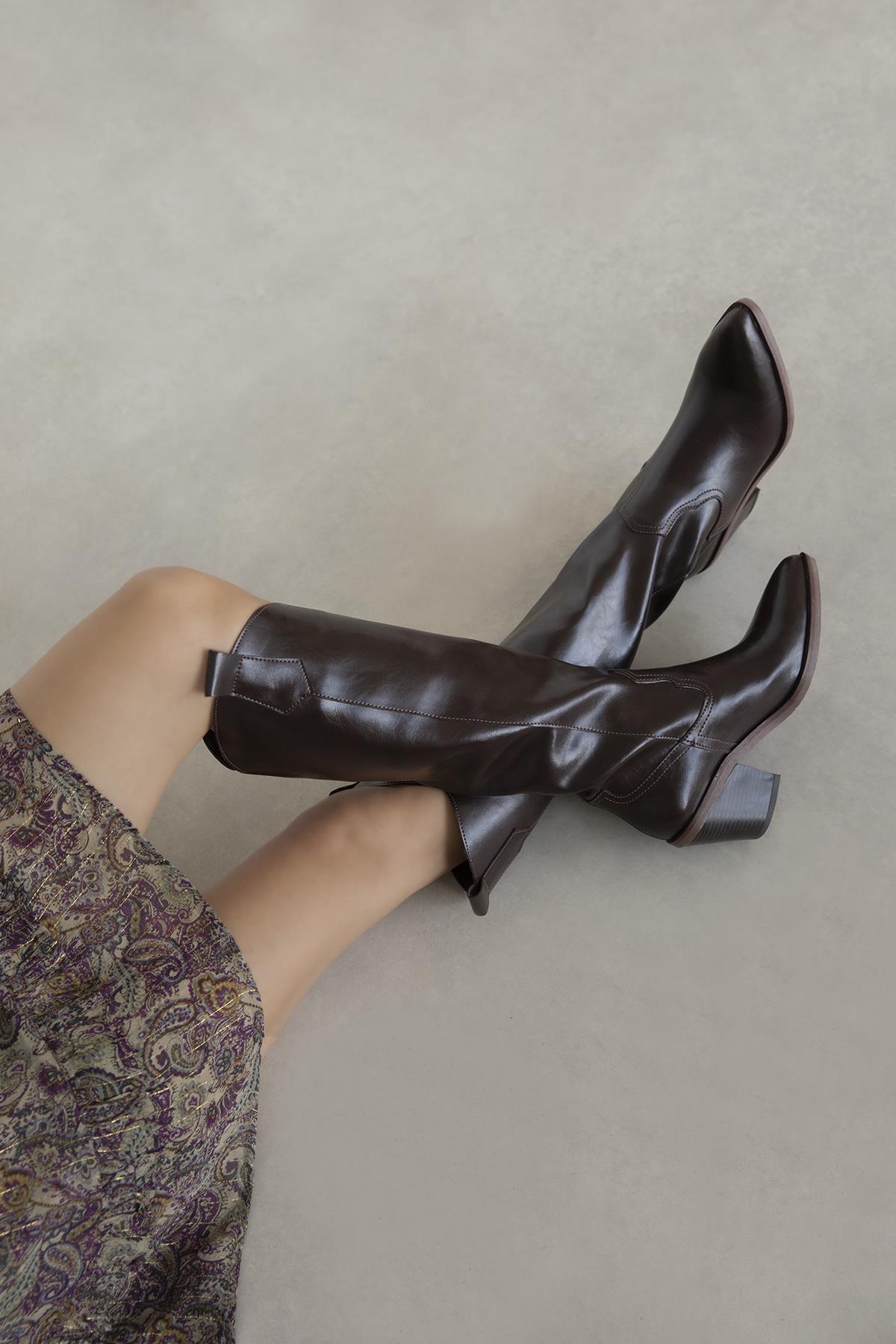 Andrew Kadın  Cilt  Deri  Çizme Kahve