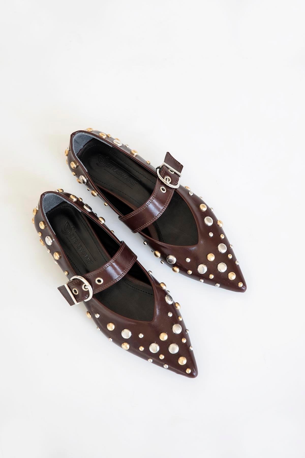 Aqua  Kadın  Drop  Detay  Deri  Babet Bordo