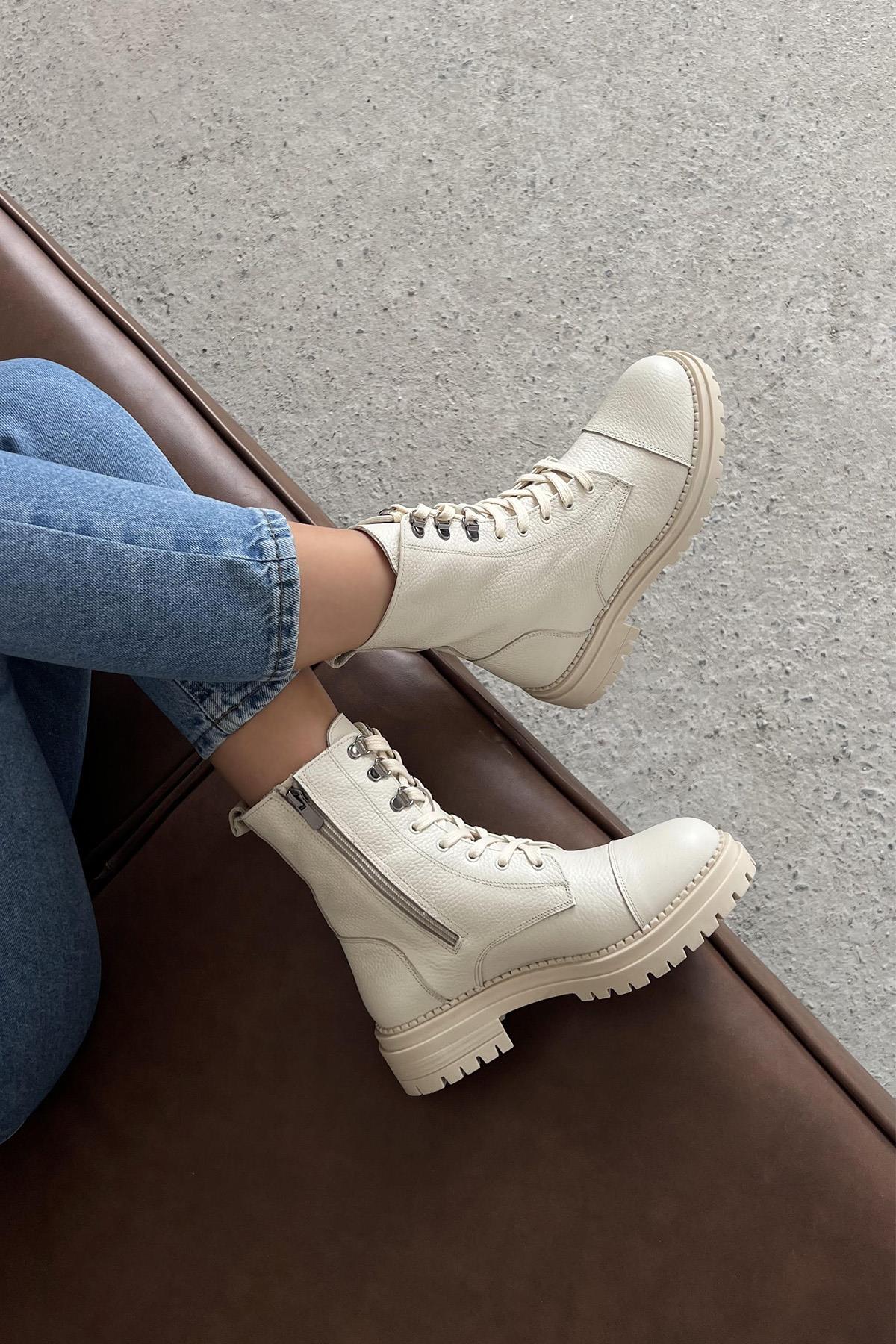 Boyd  Kadın Hakiki  Deri Postal  Bot Bej