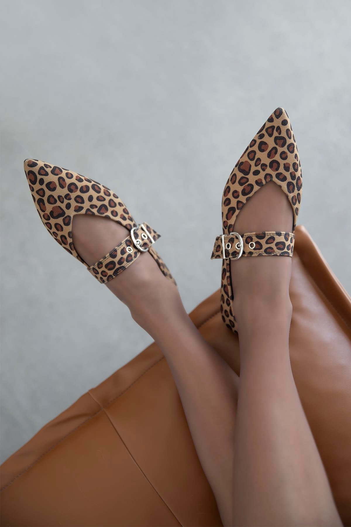 Bruno Kadın Kemer Detay Kumaş Babet Leopar