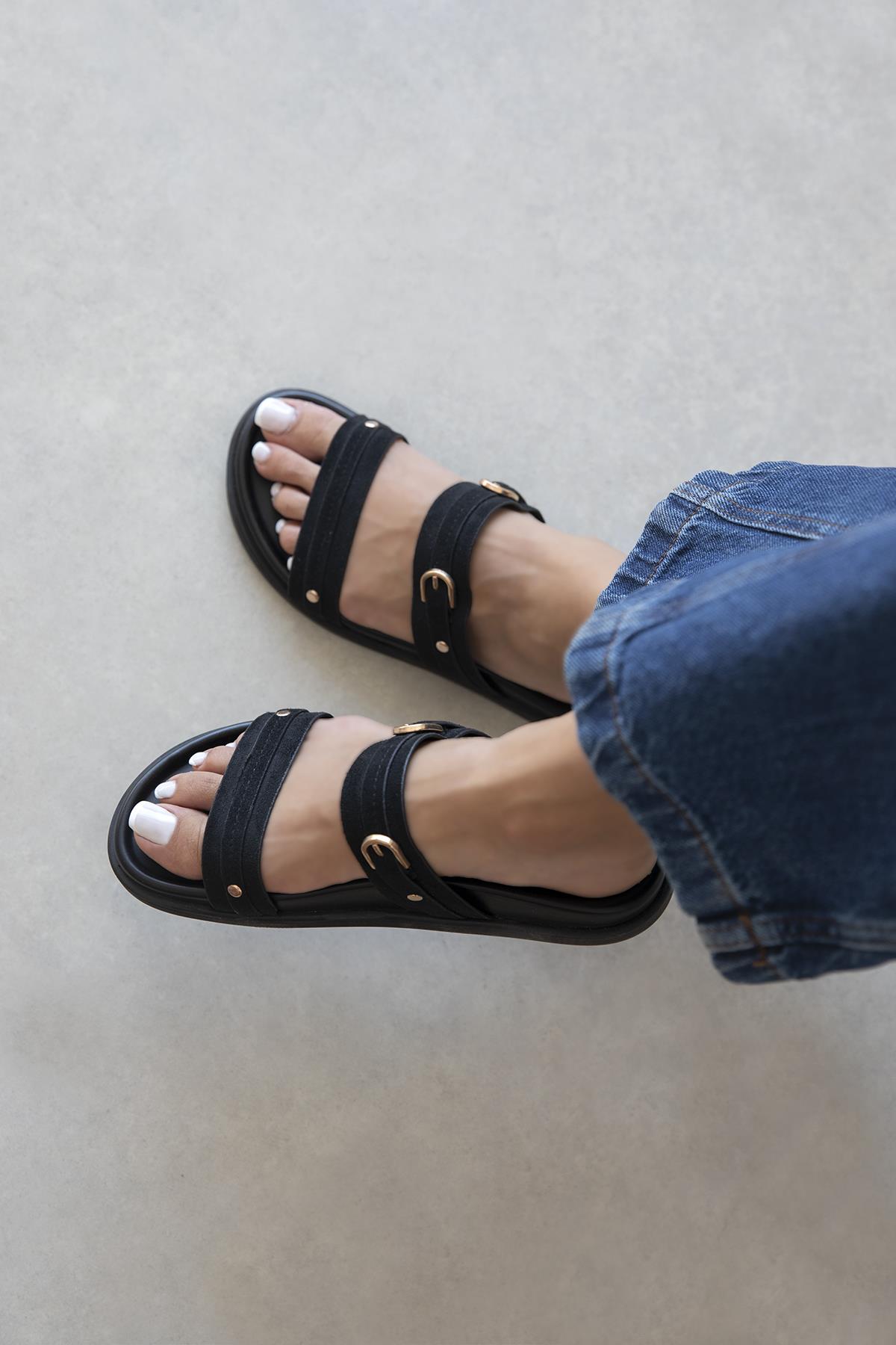 Cistra Kadın Günlük Konfor SüetTerlik Siyah