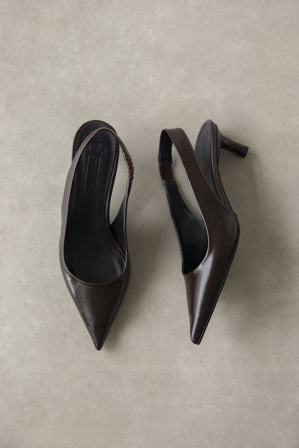 Costa  Kadın Topuklu Kırışık Deri Ayakkabı Kahve