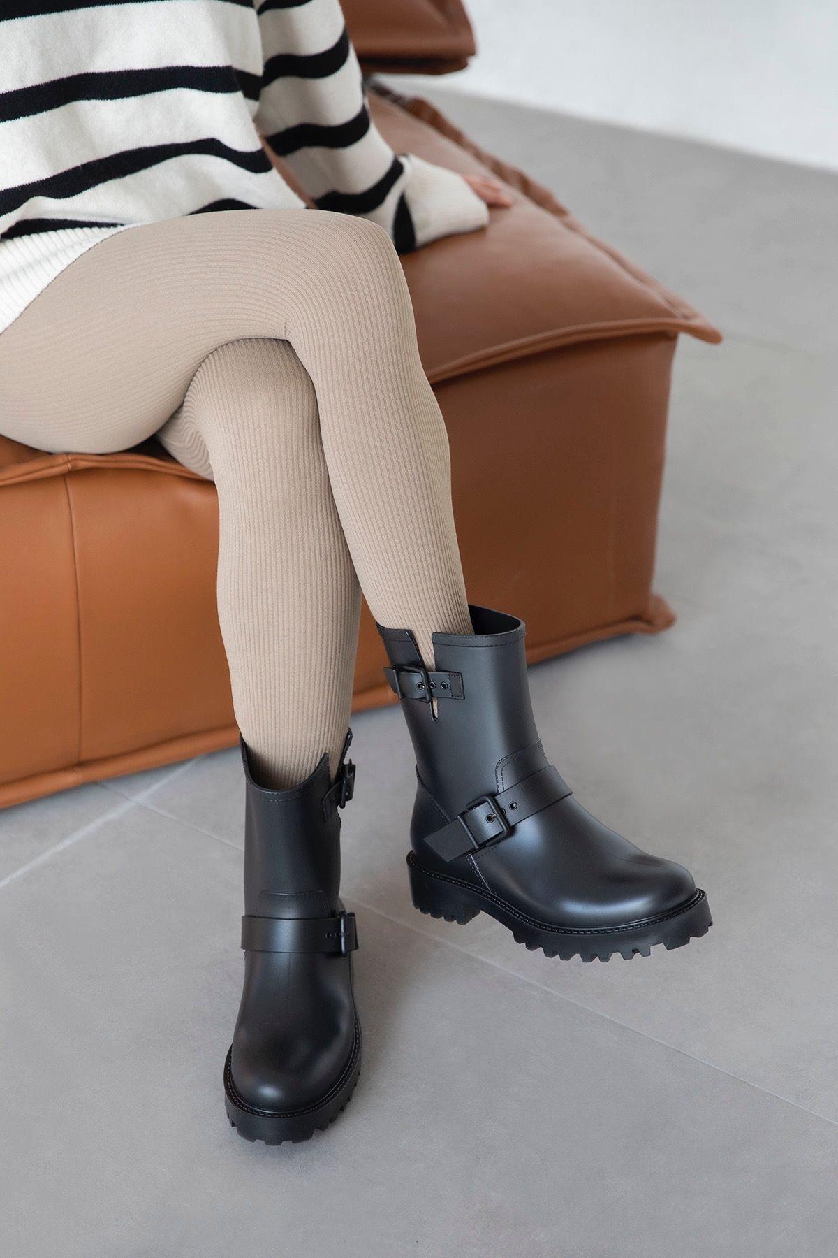 Hudson Plastik Su Geçirmez Kadın Bot Siyah