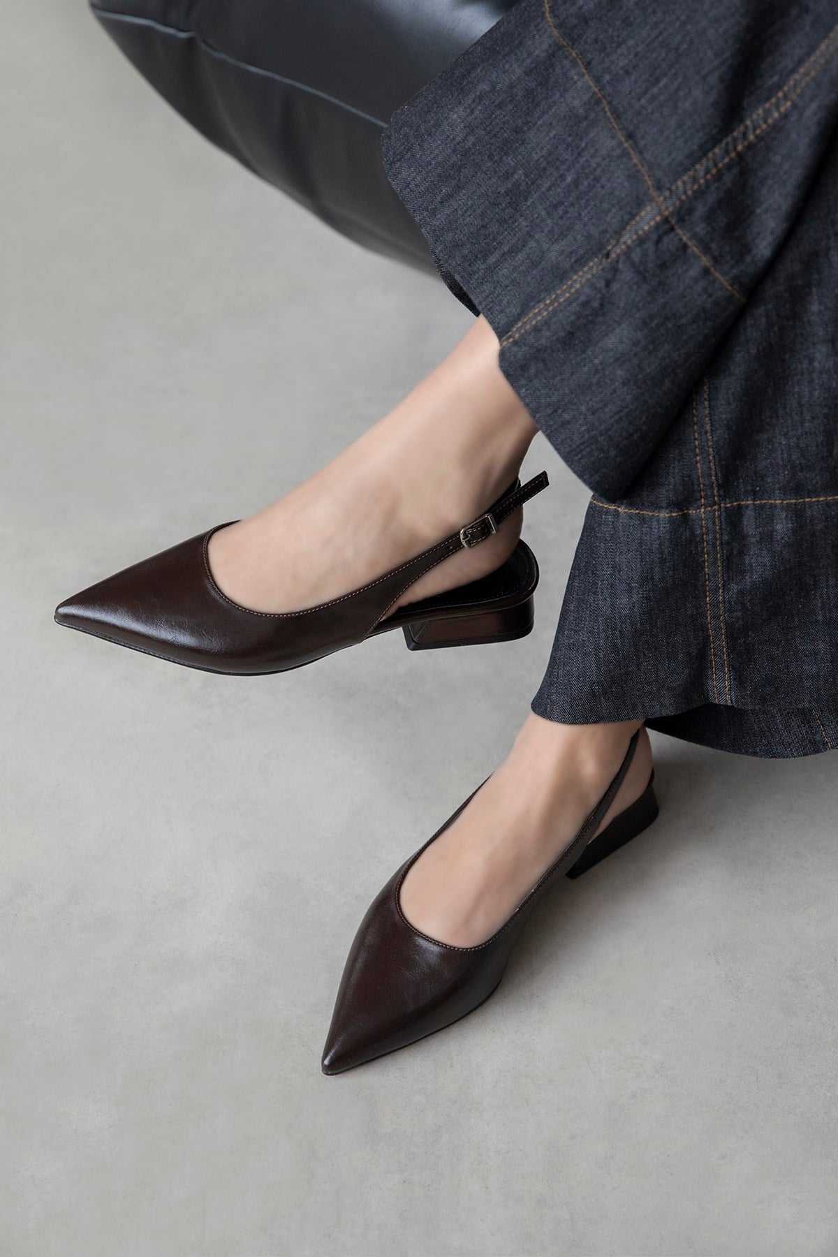 Jesse Kadın Topuklu Kırışık Deri Ayakkabı Kahve