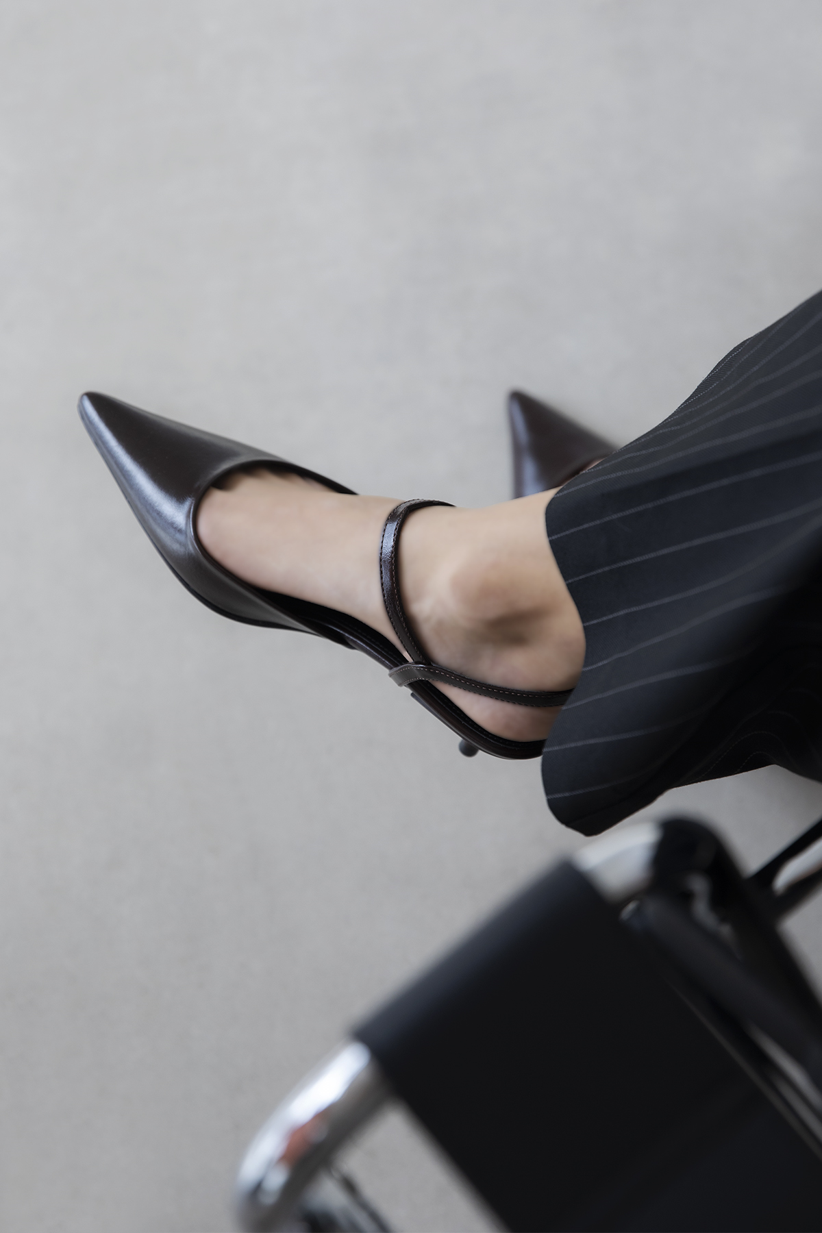 Melvin  Kadın Topuklu Kırışık Deri Ayakkabı Kahve