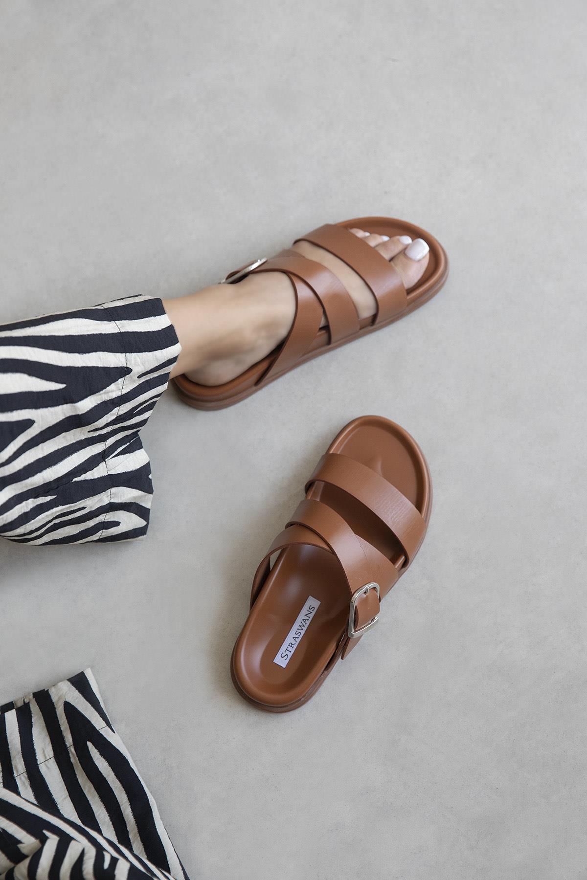 Norkys Kadın Toka Detay Günlük Konfor Terlik Taba