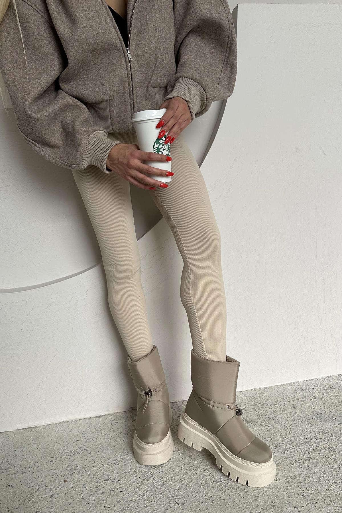 Stew  Paraşüt Detay Kar Botu Bej