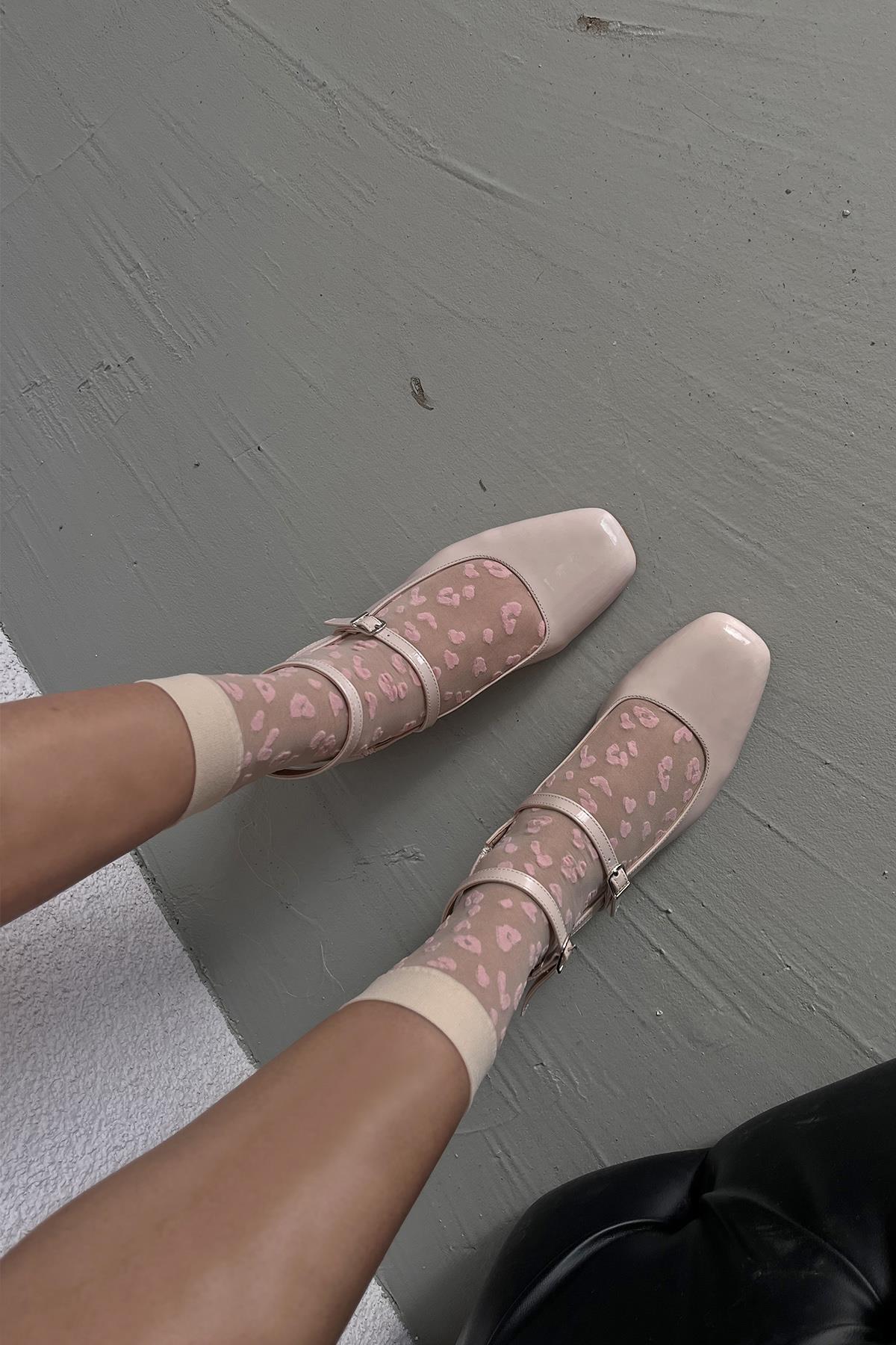 Viola Kadın  Topuklu Rugan Ayakkabı Bej