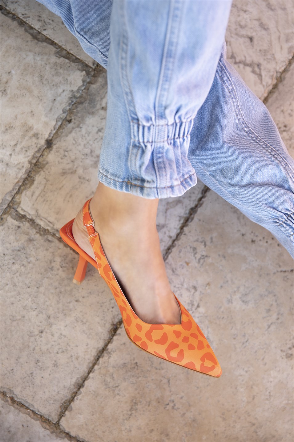 Harper  Kadın Topuklu  Kumaş Sandalet Oranj