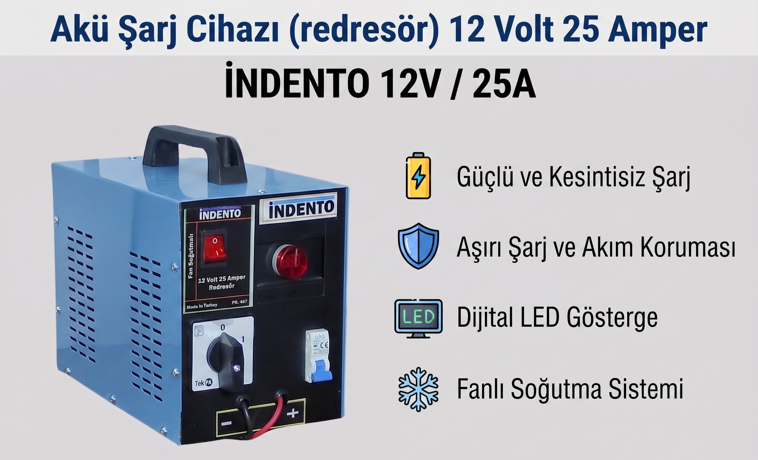 12 Volt 25 Amper Redresör (Akü Şarj Cihazı) - 407