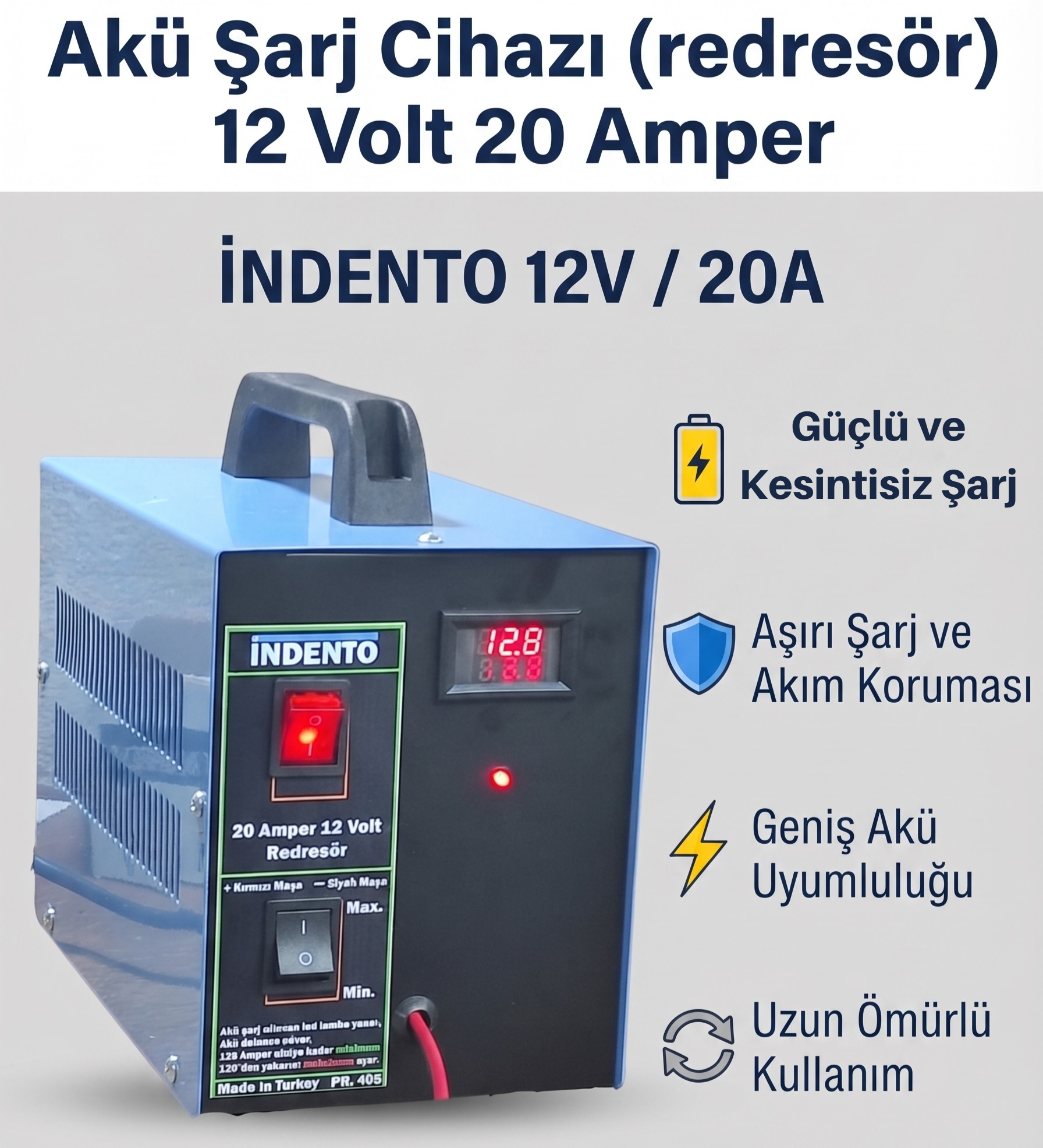 12 Volt 20 Amper Redresör (Akü Şarj Cihazı) - 405