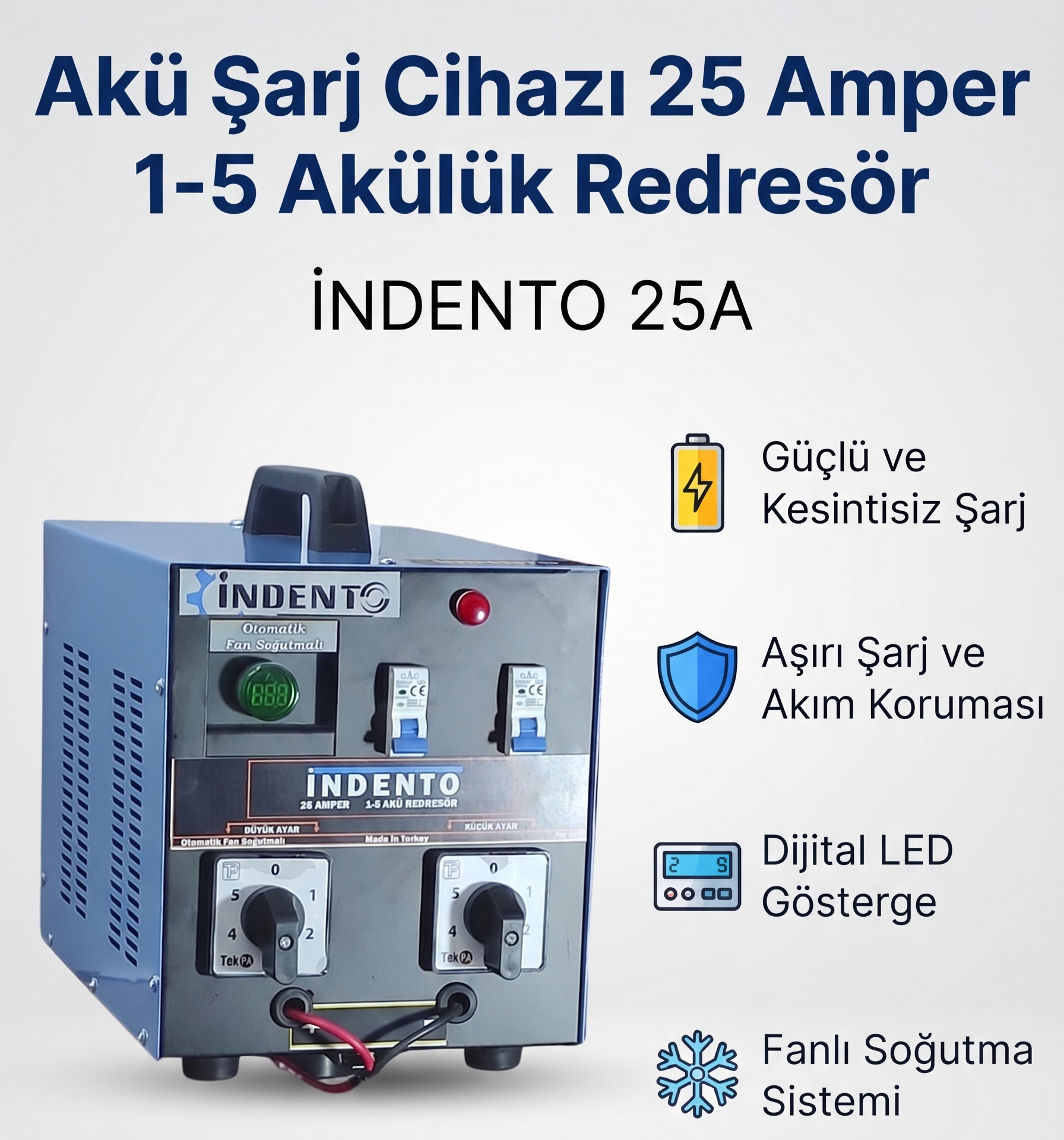 25 Amper 1-5 Akülük Redresör (Akü Şarj Cihazı) - 505