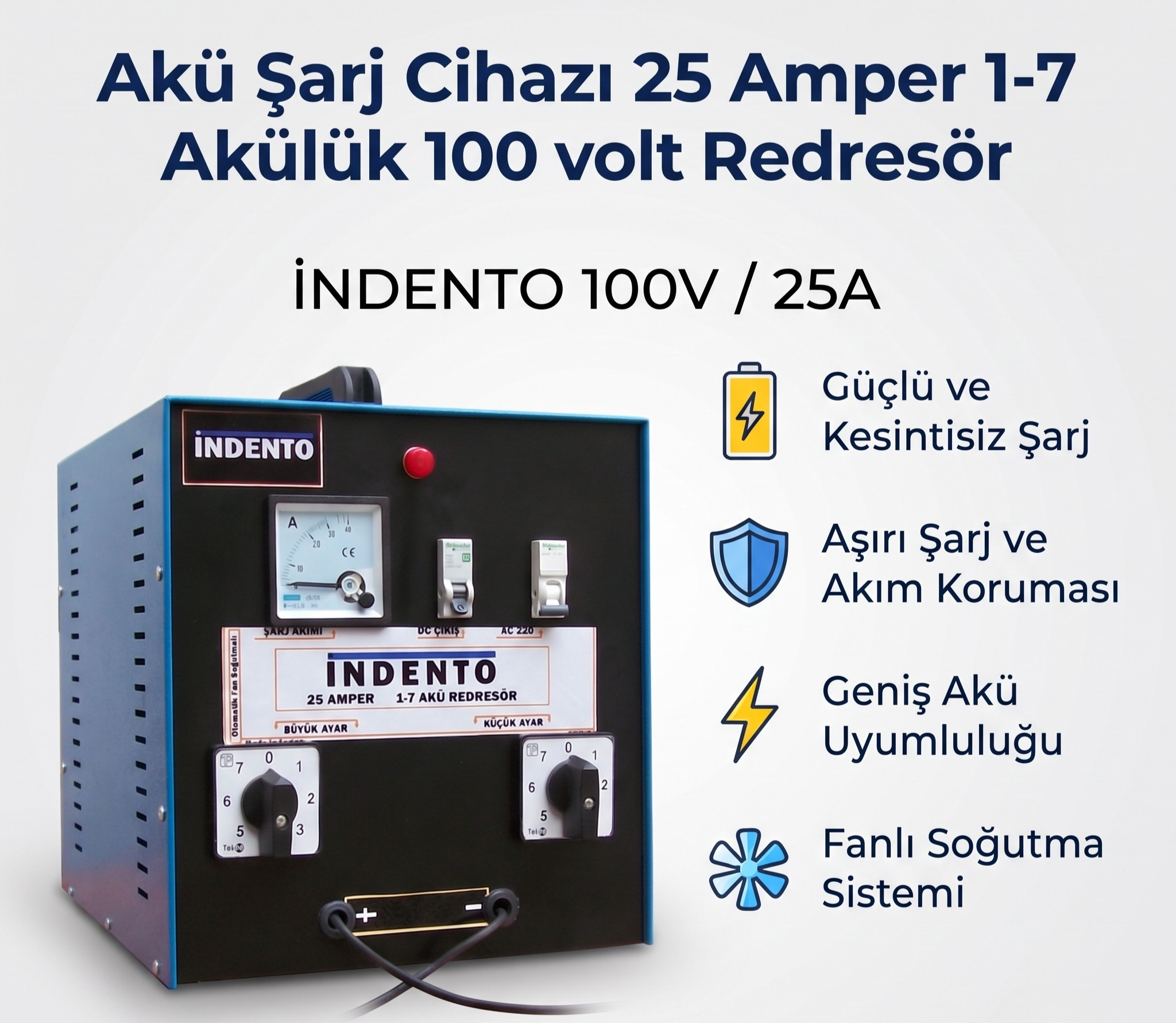 25 Amper 1-7 Akülük Redresör (Akü Şarj Cihazı) - 507