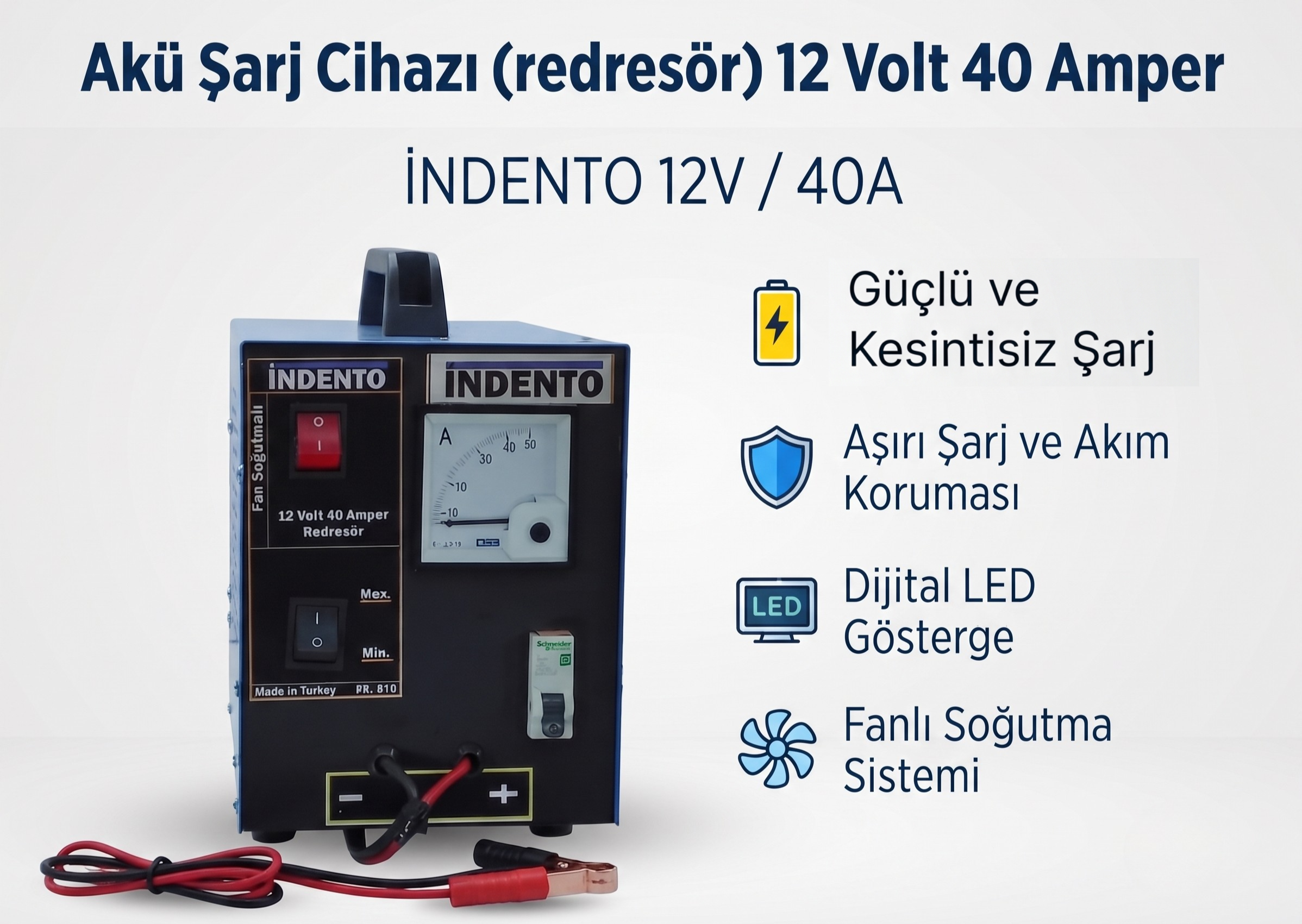 Akü Şarj Cihazı (Redresör) 12 Volt 40 Amper - 810