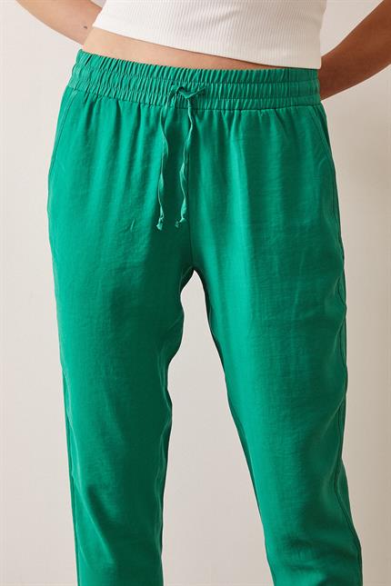 Biyeli Tensel Yeşil Pantolon