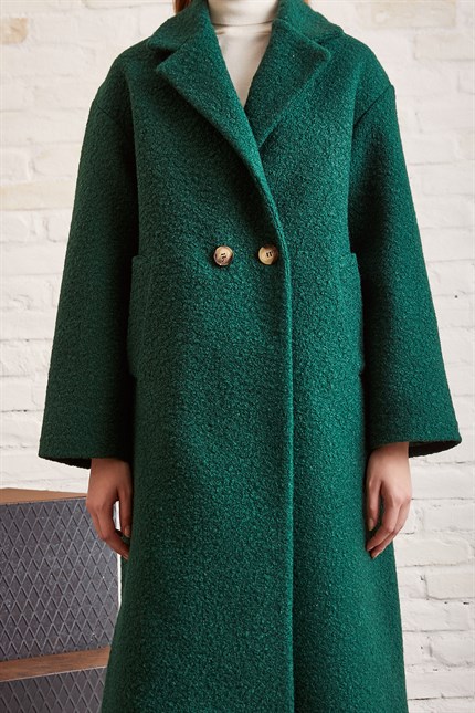 Buklet Oversize Yeşil Kaban