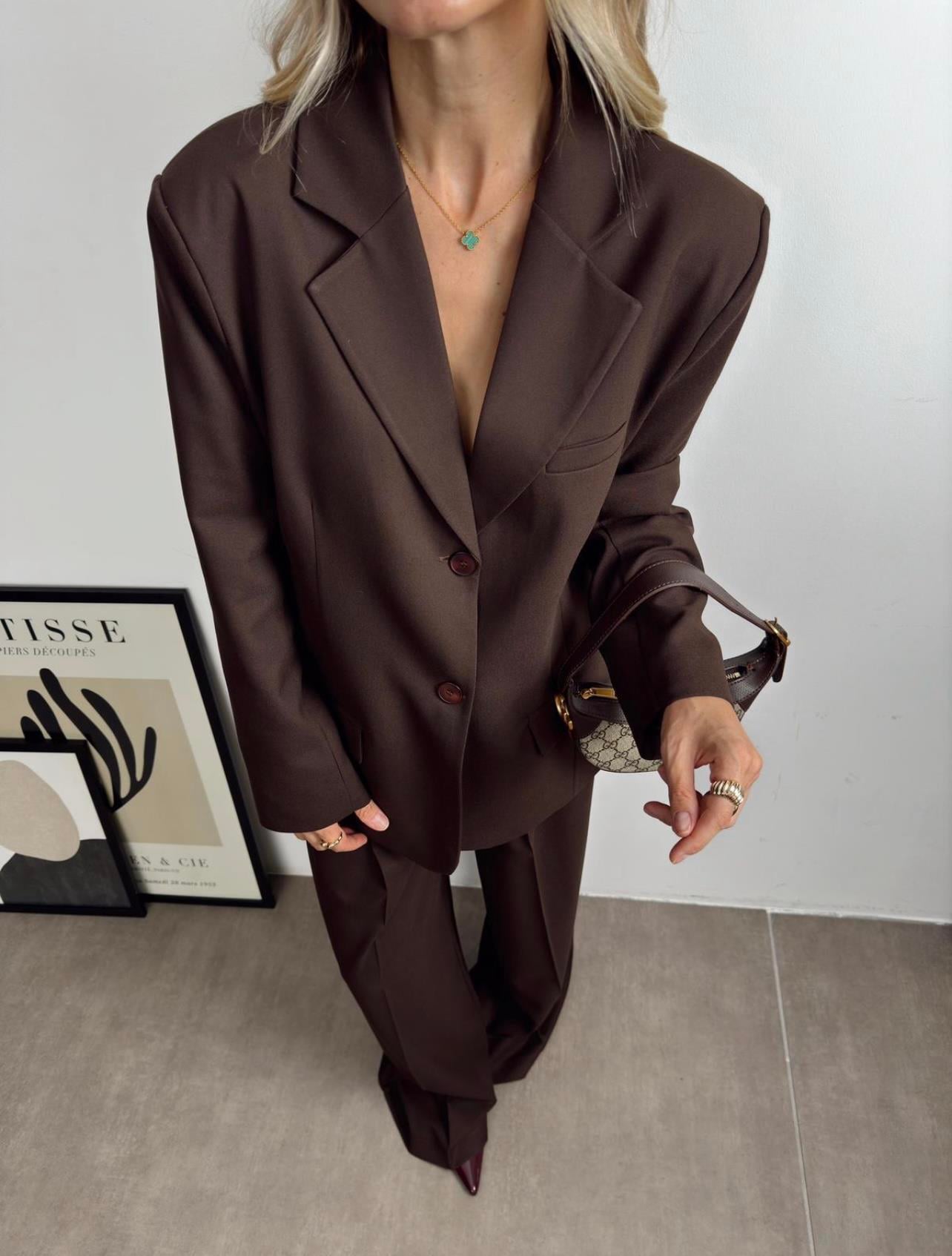 KADIN ACI KAHVE BLAZERModa AkımıCeket