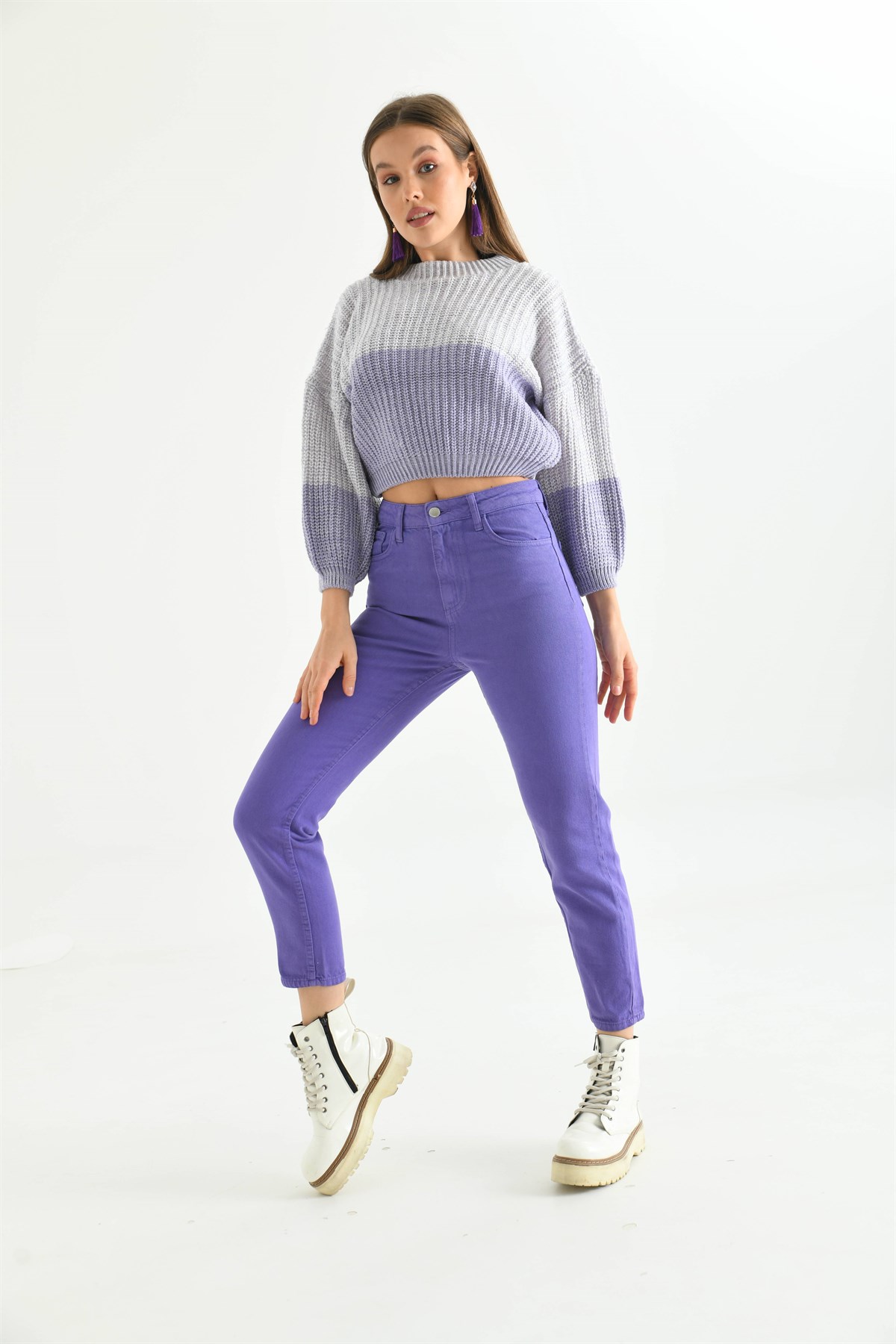 KADIN MOR MOM FİT JEAN Moda AkımıJean