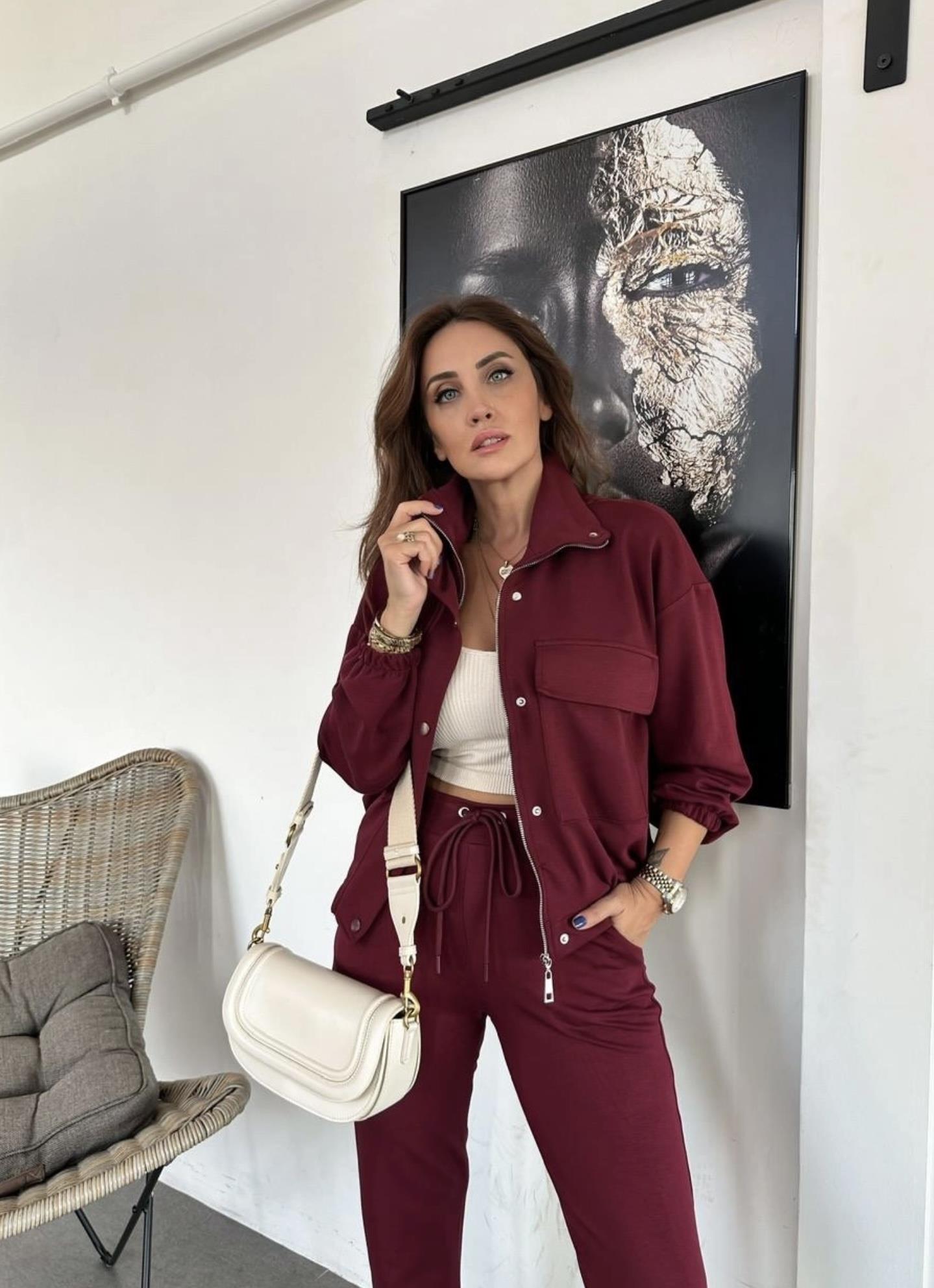 BORDO ALT ÜST MODAL KUMAŞ TAKIM Moda AkımıEşofman Takım