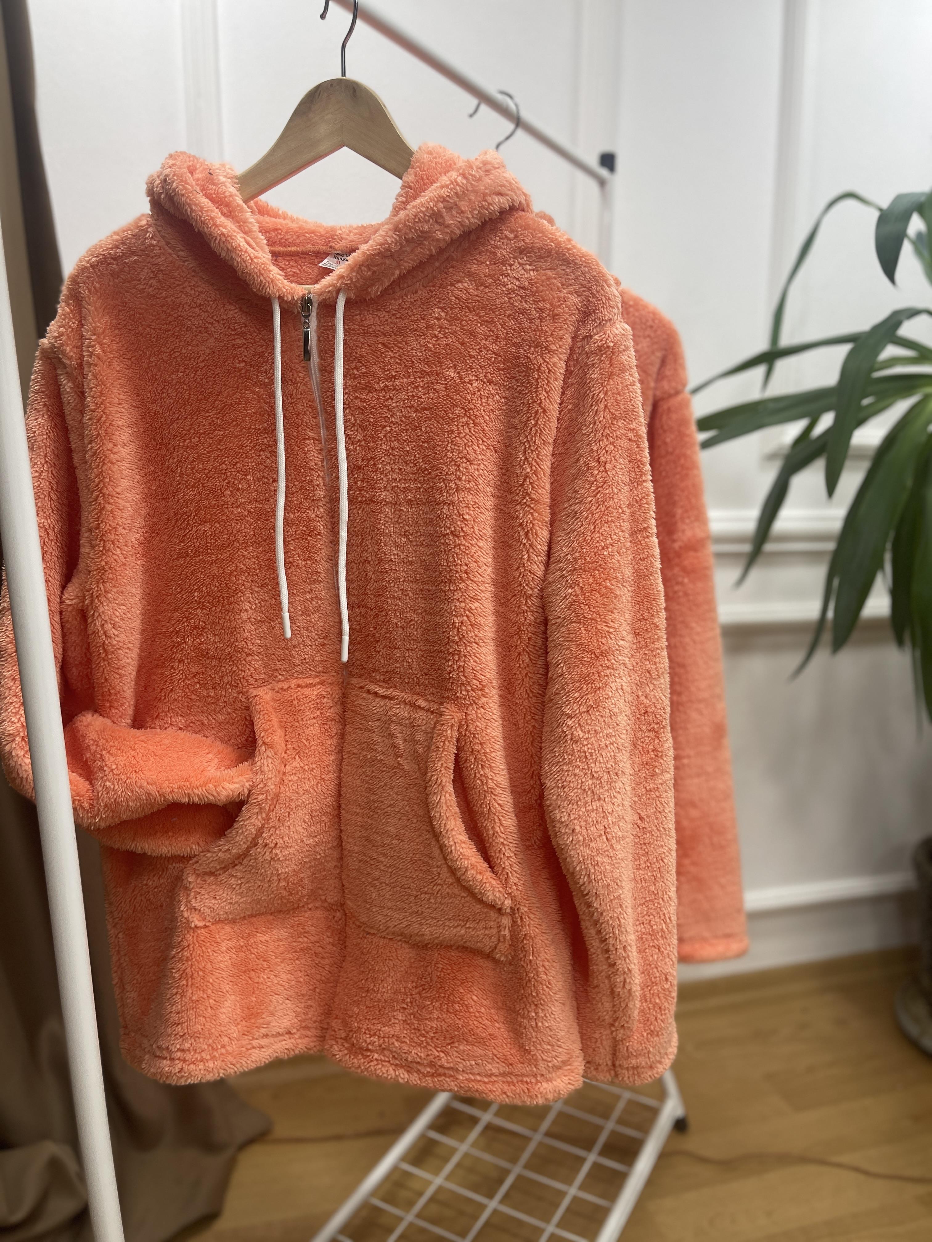 KADIN ORANGE PELUŞ HIRKA Moda AkımıHırka