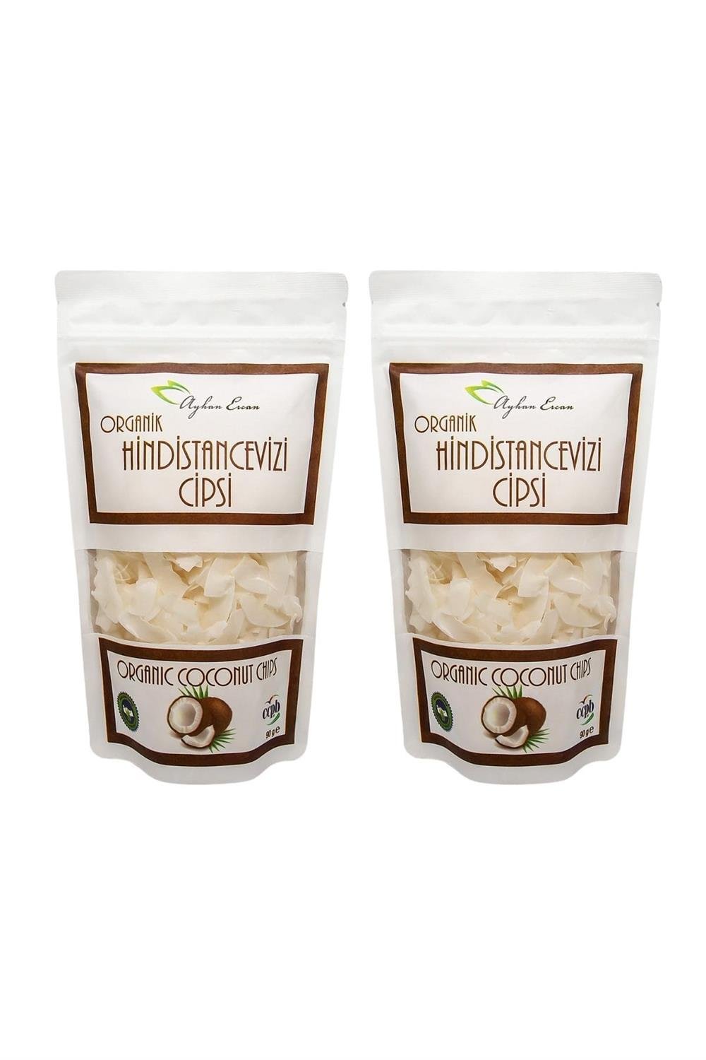 Organik Hindistan Cevizi Cipsi 90 Gx2 Adet