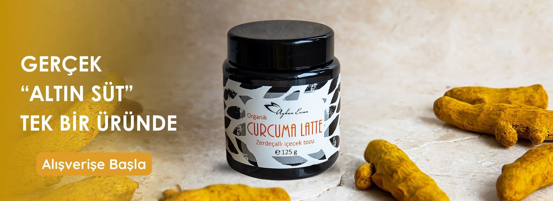 Ayhan Ercan Organik Zerdeçallı İçecek Tozu (Altın Süt Karışımı) 125 G