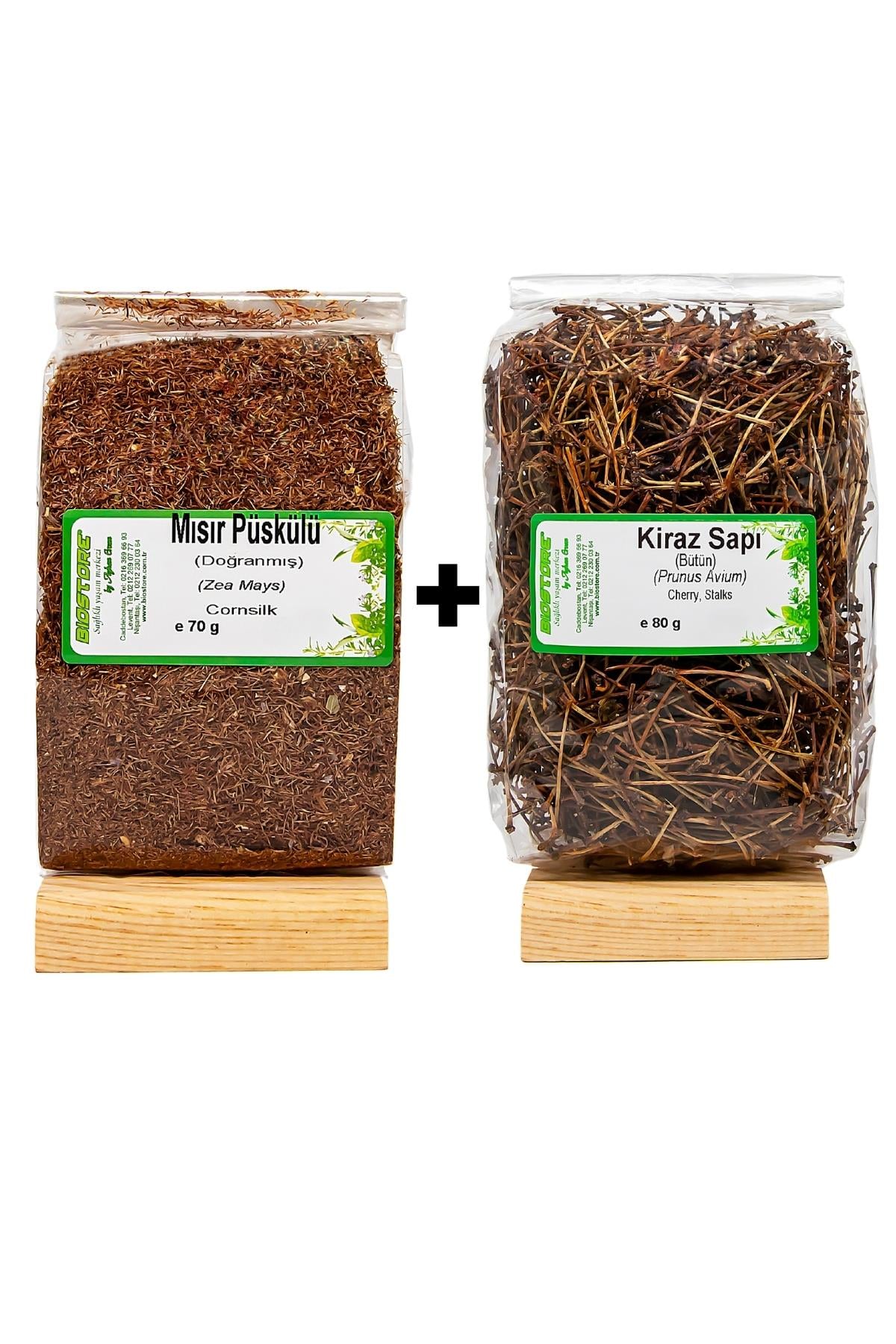BioStore Doğranmış Mısır Püskülü 70G+Kiraz Sapı 80 G