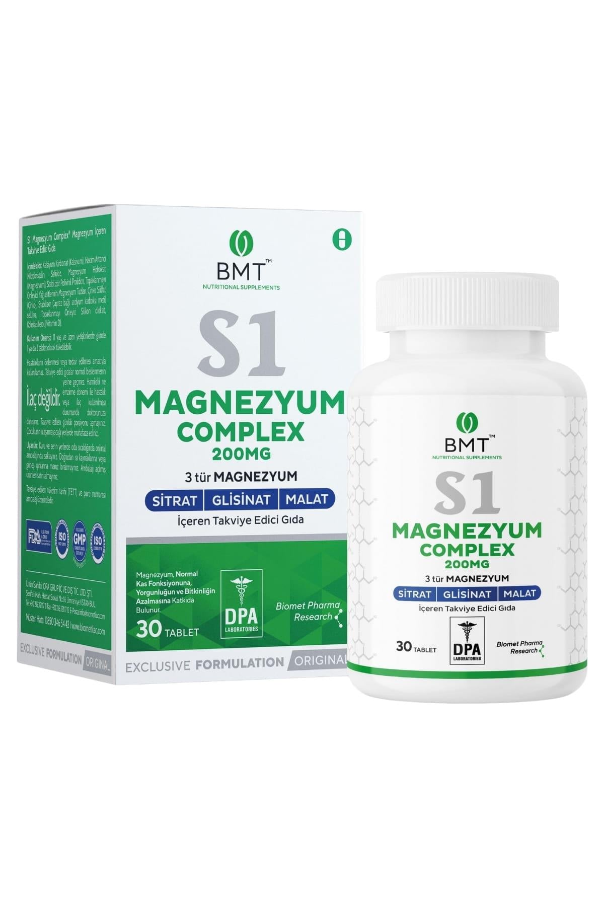 S1 Magnezyum Complex - Sitrat Malat Glisinat 30 Tablet