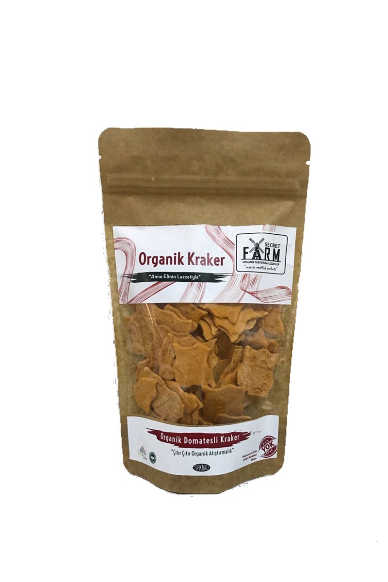 SECRET FARM Organik Domatesli Kraker ( Yaprak Galeta ) (100gr)