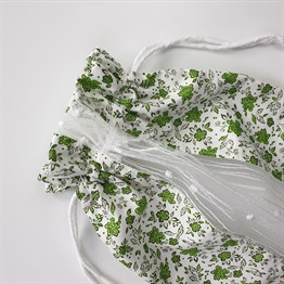 2'li Yeşil Yapraklı Transparan Kumaş Kese