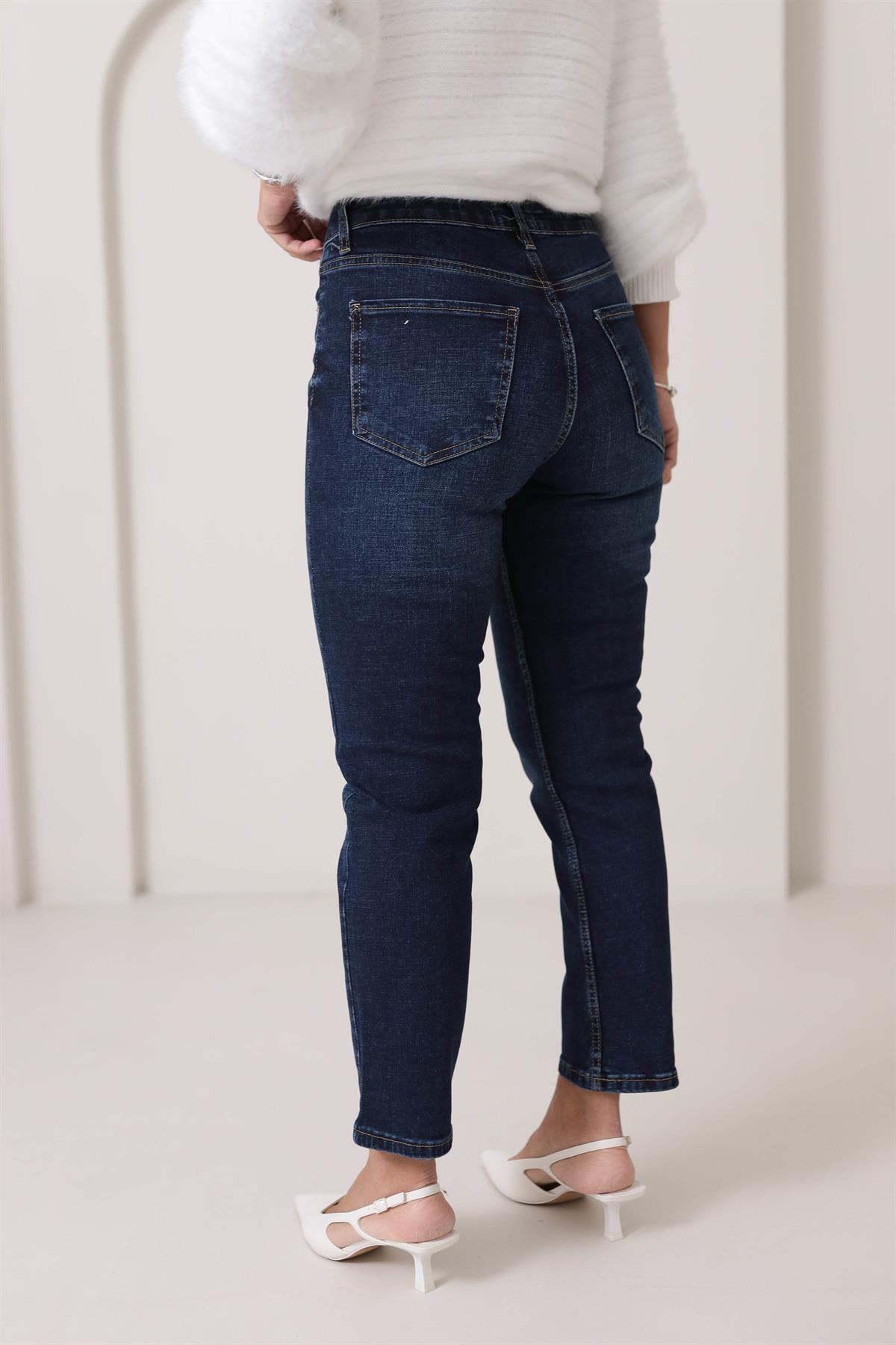 ZA Likralı Mom Jean LACİVERT