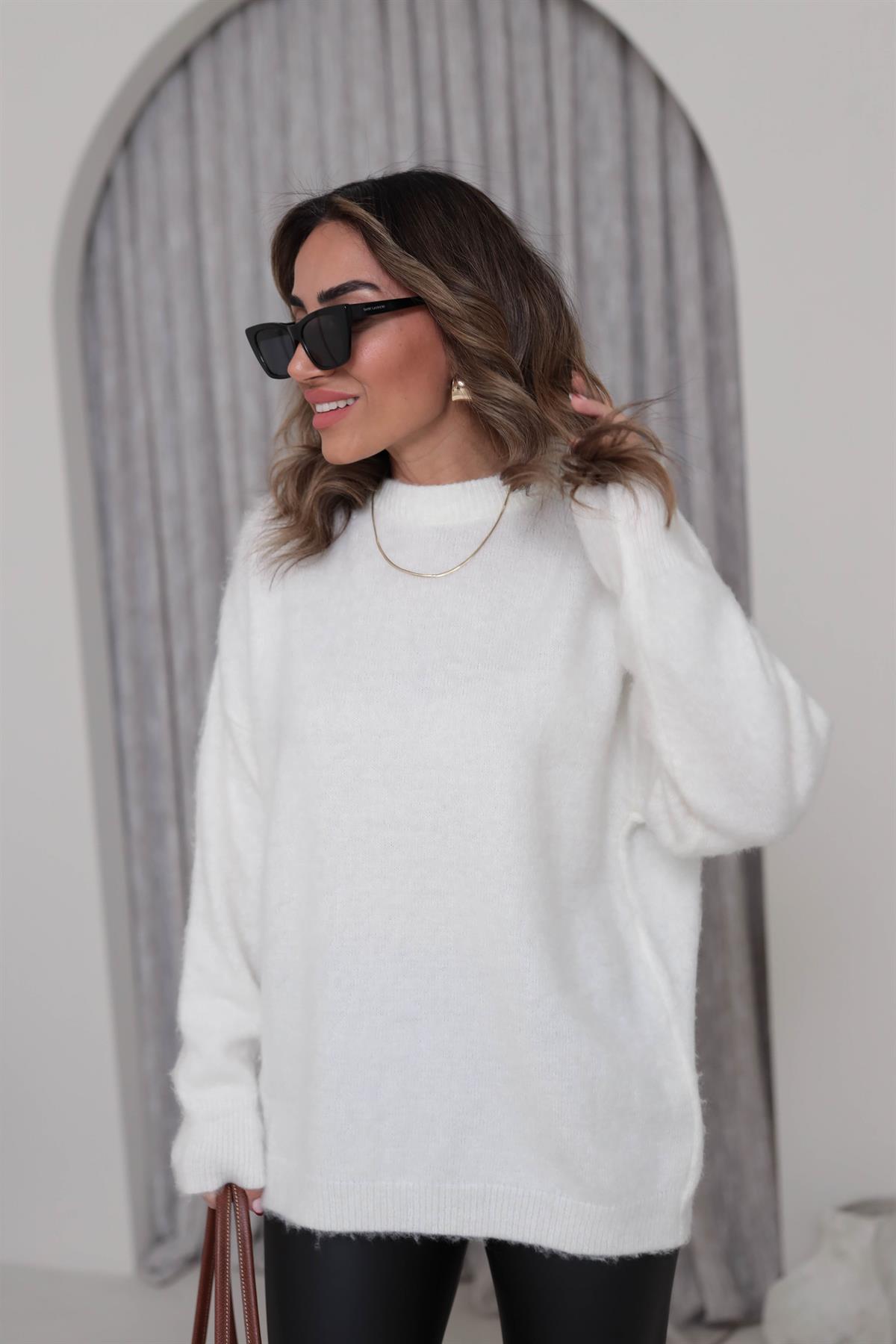 Bisiklet Yaka Yumoş Triko EKRU