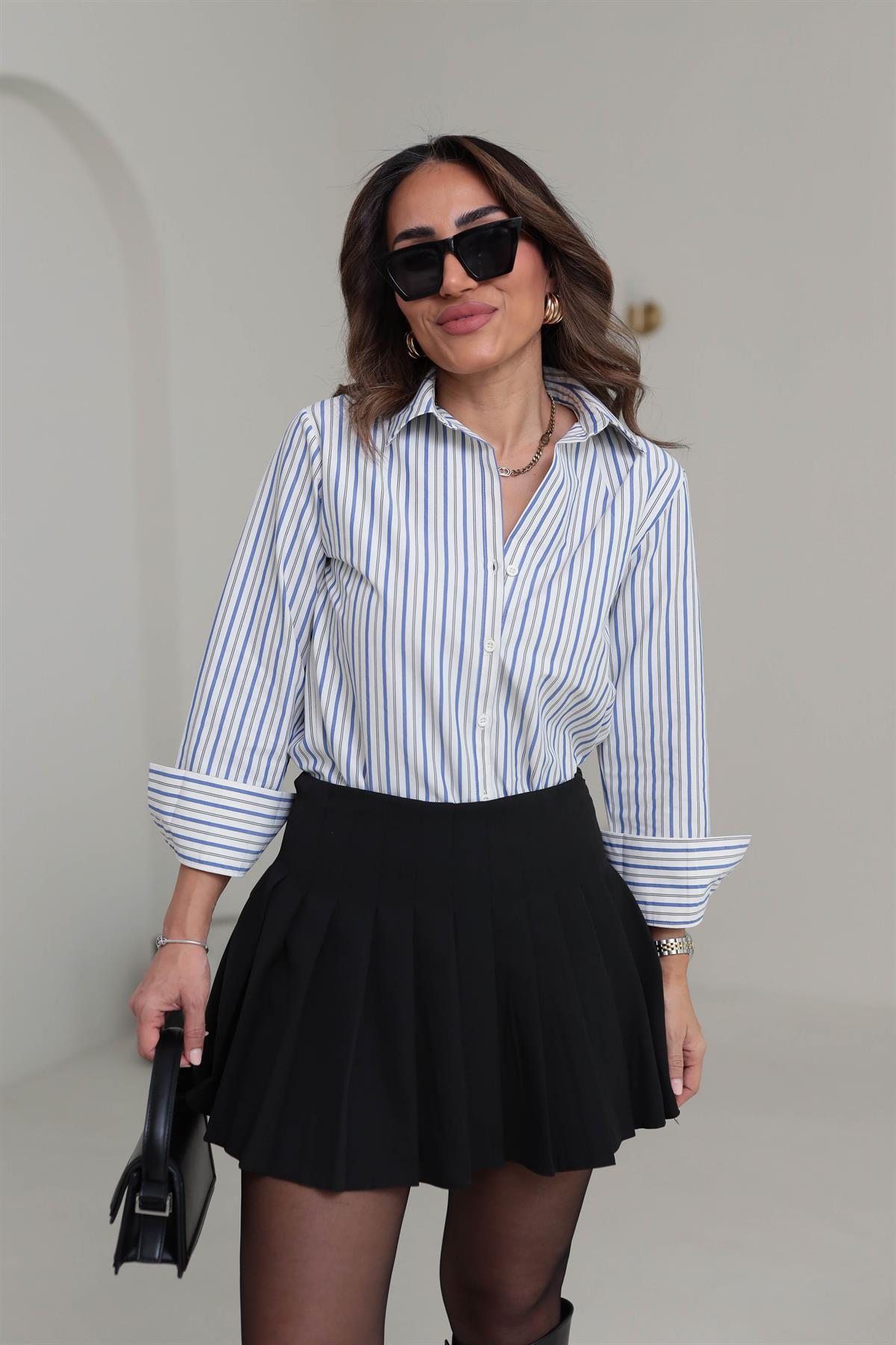 5683 Pliseli Şort Etek SİYAH