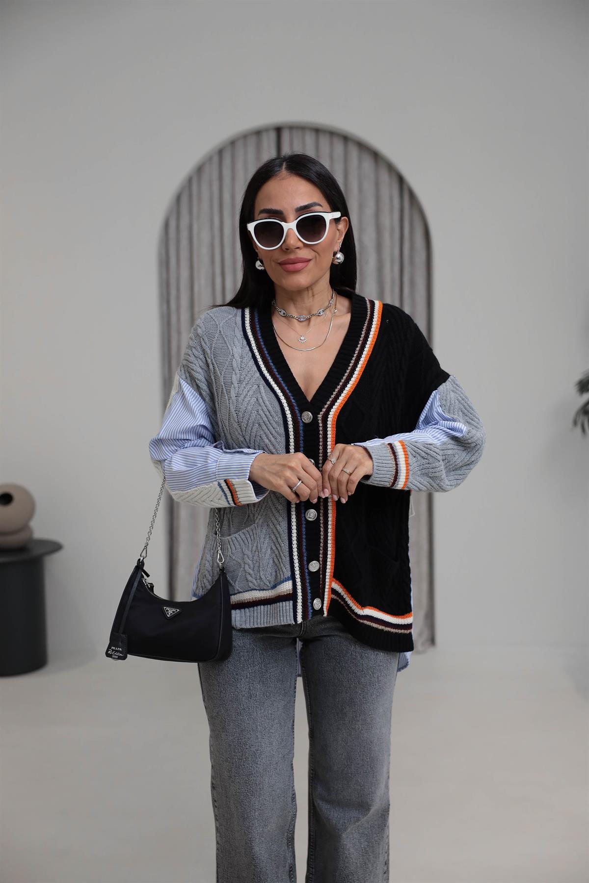 2599 Gömlek Mixli Triko Hırka RENKLİ