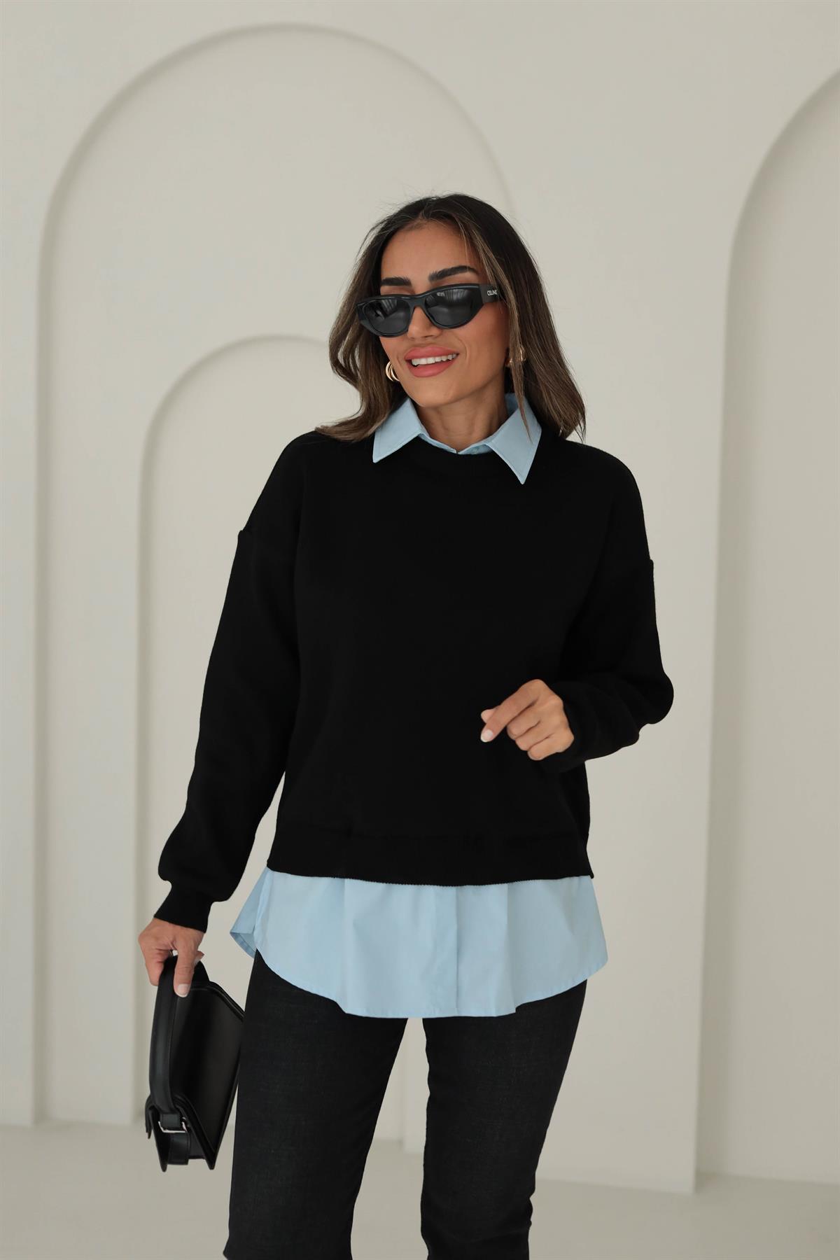 0050 Gömlek Detaylı Triko