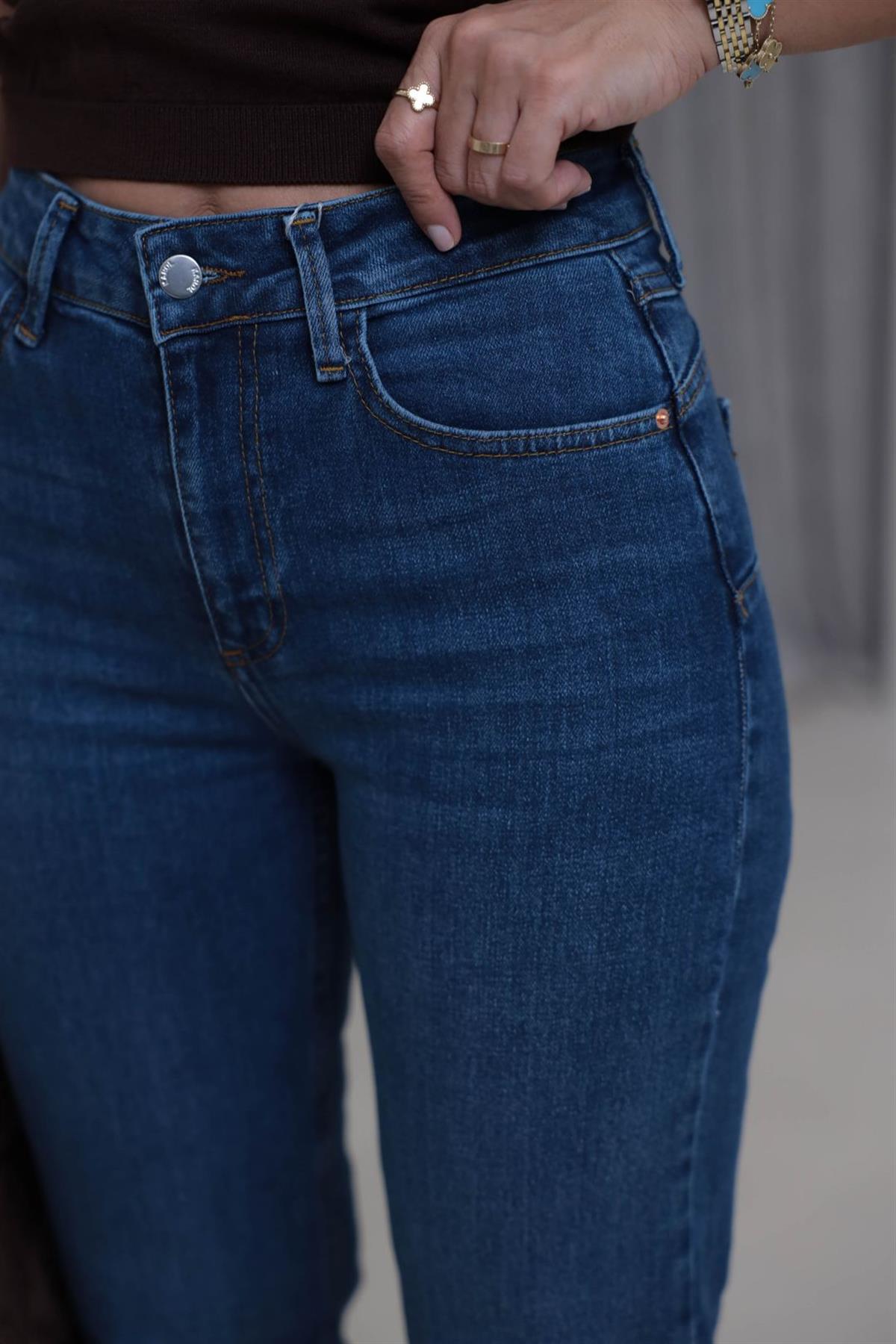 6695 Push-Up İspanyol Paça Jean MAVİ