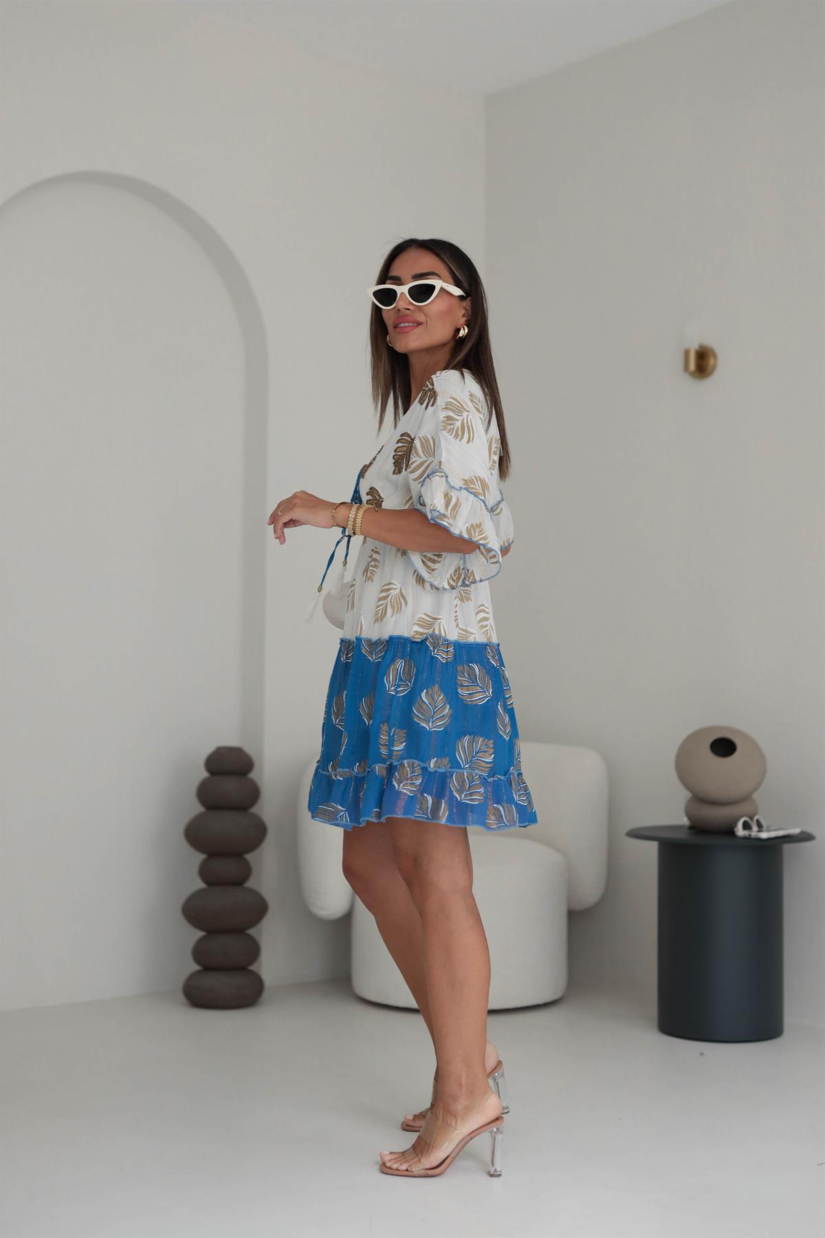 7507 İşlemeli İthal Elbise