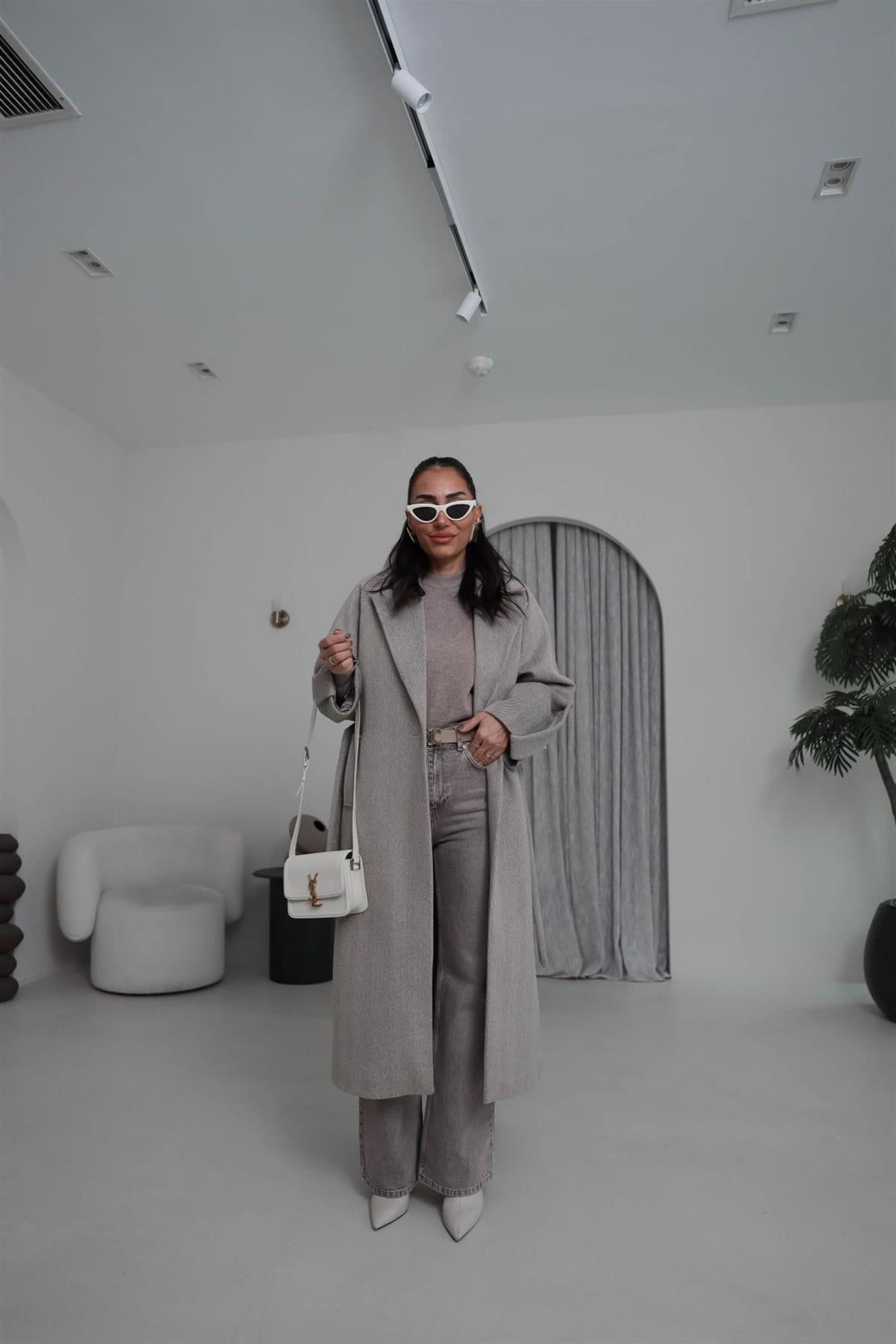 7008 Kuşaklı Balıksırtı Premium Kaban TAŞ