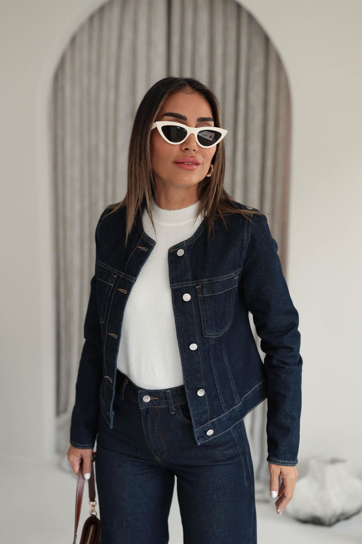 5357 Koyu Renk Kot Ceket LACİVERT