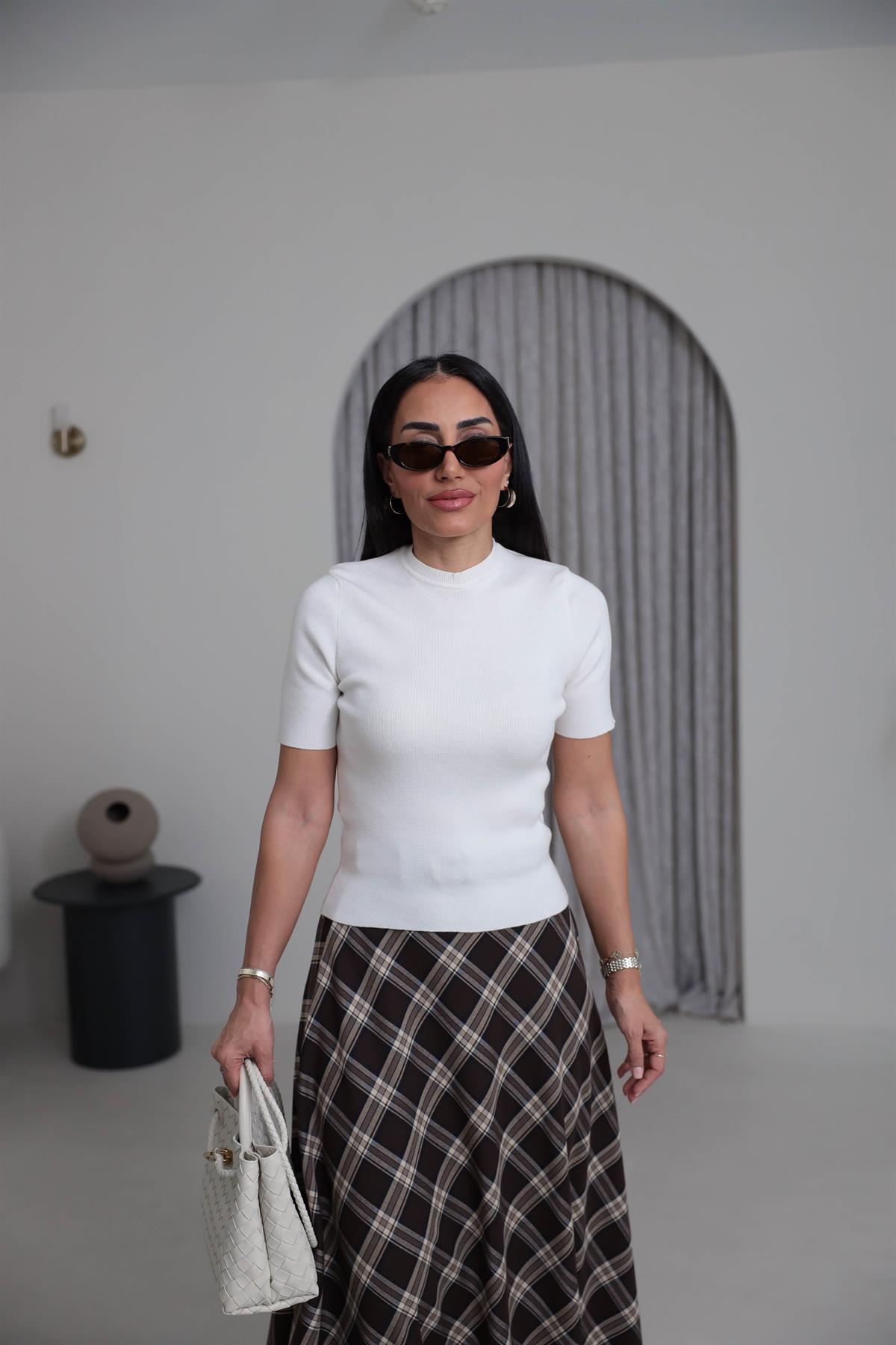 2101 Massi Korsman Triko Bluz EKRU